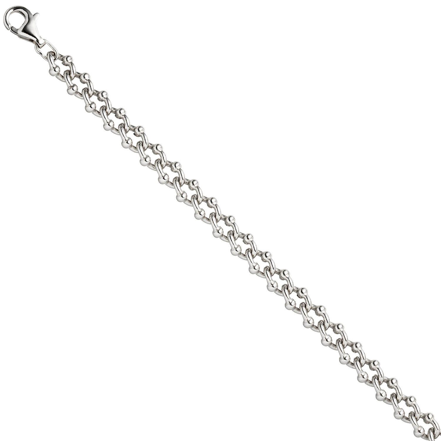 Schmuck Krone Silberarmband rhodiniert 925 Krebskette 21cm aus 7,3mm Armband Silber Armschmuck