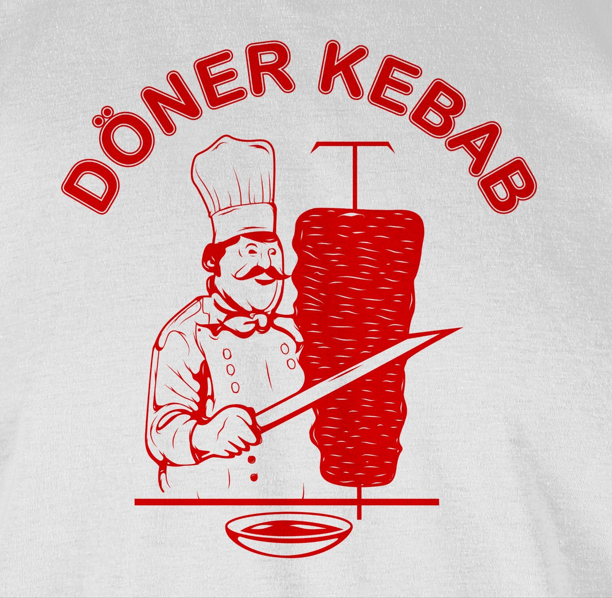 Shirtracer T-Shirt Original Döner Kebab 02 & Karneval Weiß Logo Fasching