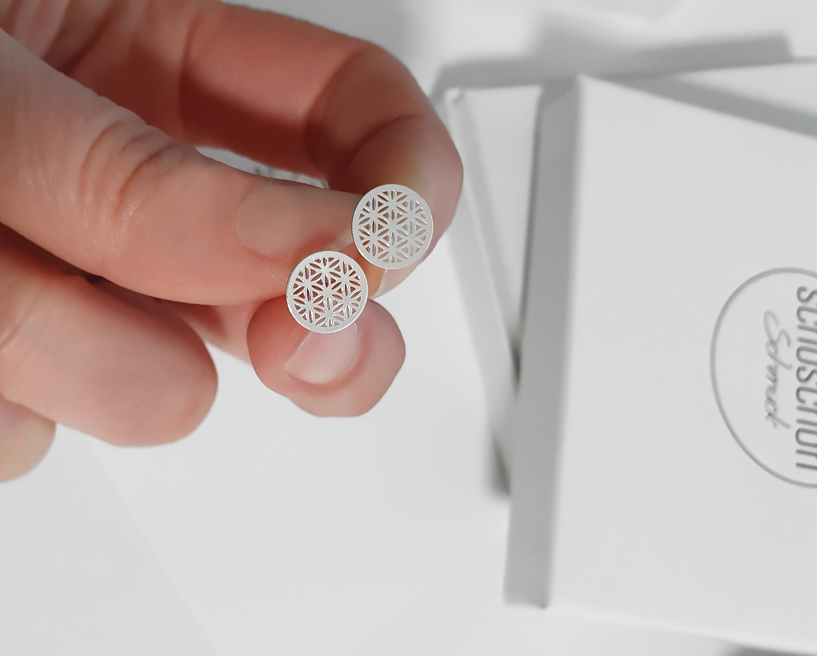 SCHOSCHON Paar Ohrstecker Lebensblume Ohrstecker 925 Silber - Blume des Leb günstig online kaufen