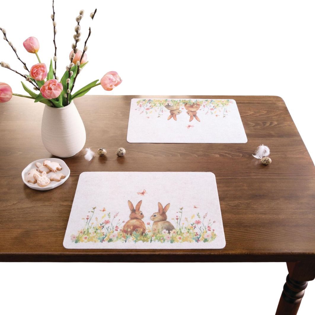 Home-trends24.de Platzset Tischset Osterhase Filz Ostern Deko Platzmatte 2er-Set, (2-St)