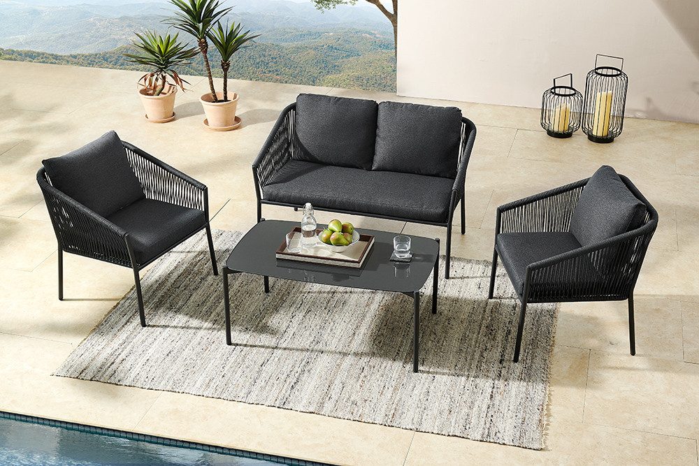 riess-ambiente Loungeset AIRE ROPE anthrazit · wetterfeste Sitzgruppe inkl. günstig online kaufen