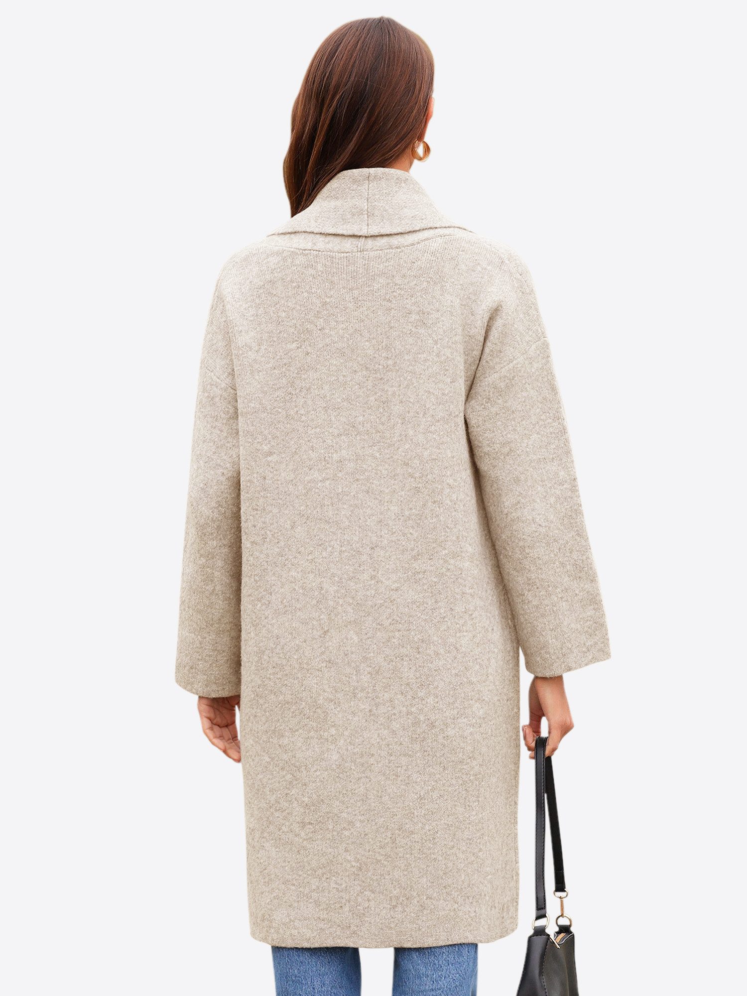 Imily Bela Cardigan Damen Oversize Langcardigan mit Revers (Packung, 1-tlg. günstig online kaufen