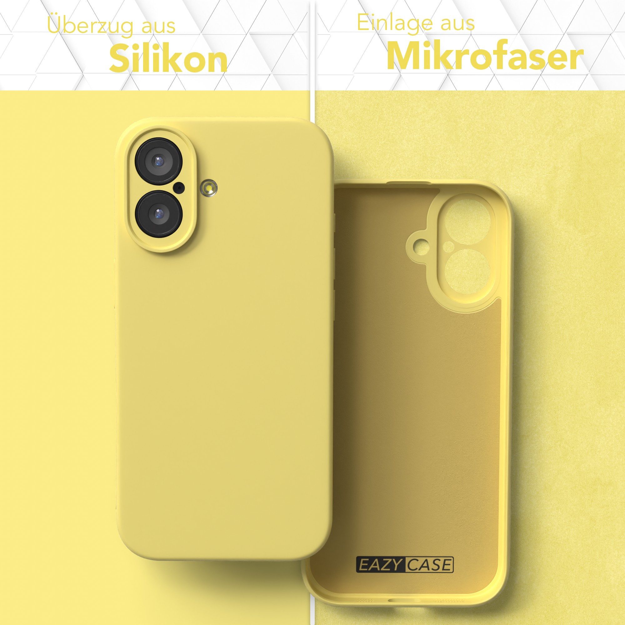 EAZY CASE Handyhülle für Apple iPhone 17 Hülle Silikon 6,3 Zoll, Handy Softcase stoßfest Hülle mit Kameraschutz Bumper Tpuhülle Gelb