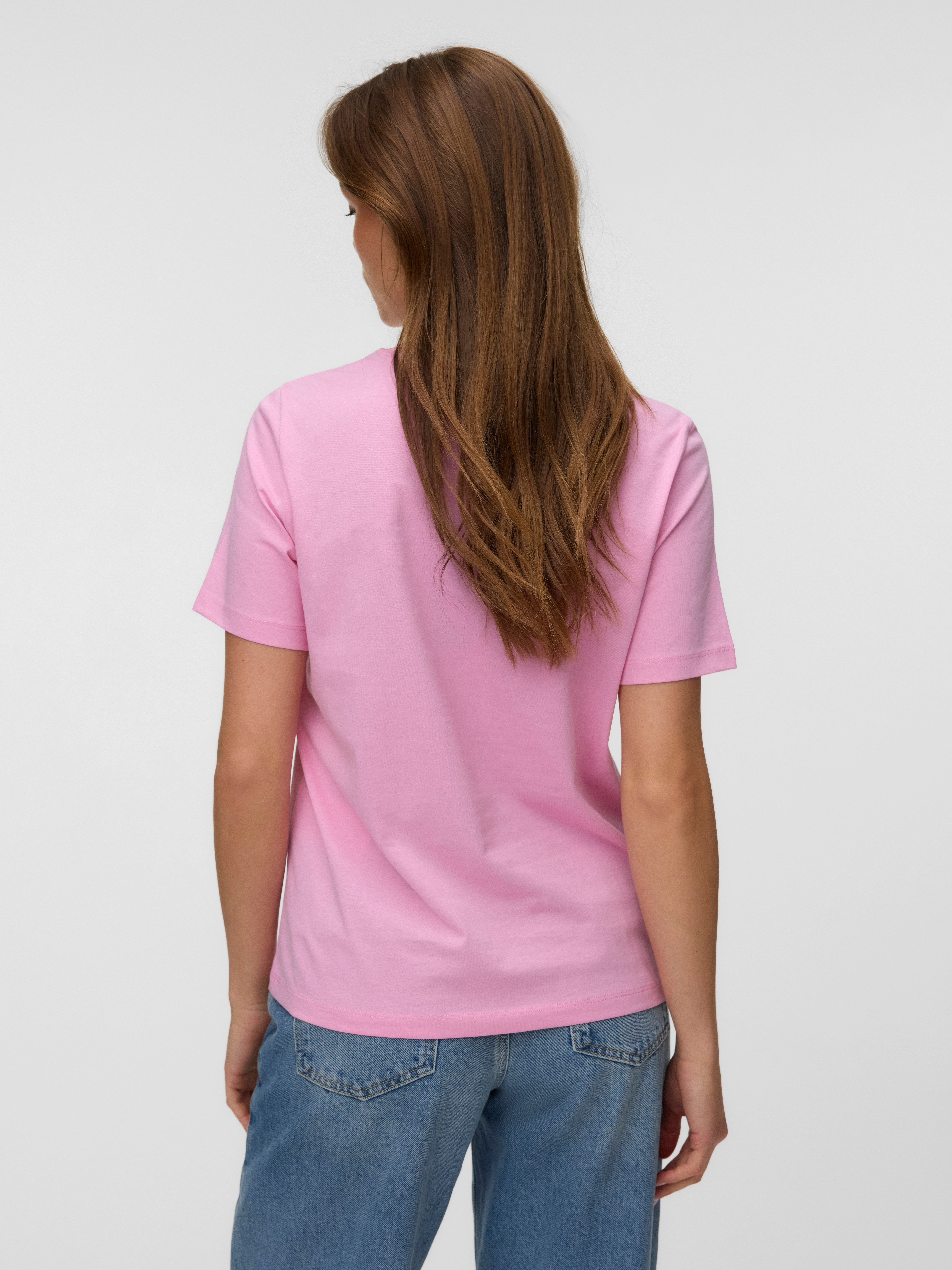 Vero Moda Kurzarmshirt VMPAULINA SS T-SHIRT GA JRS NOOS Baumwolle, regular fit