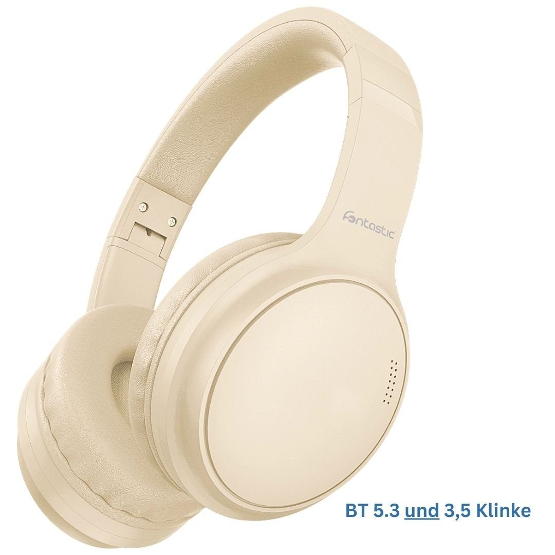 fontastic Kopfhörer "Tonic" mit ANC, Line-In creme Bluetooth-Kopfhörer (BT und Klinke)