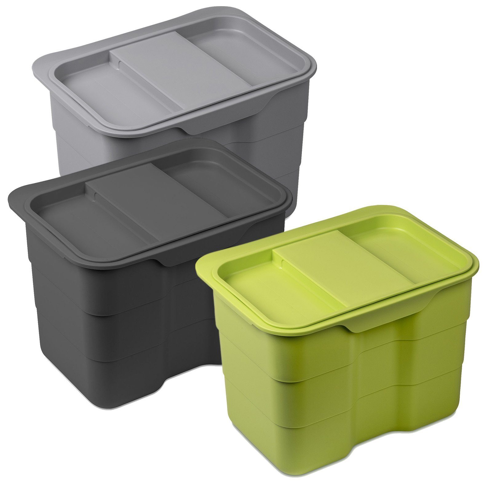 Mülltrennsystem Multifunktionsbehälter, wahlweise L SO-TECH® Deckel essensa grau/grün/anthrazit in 4,2 biobin mit