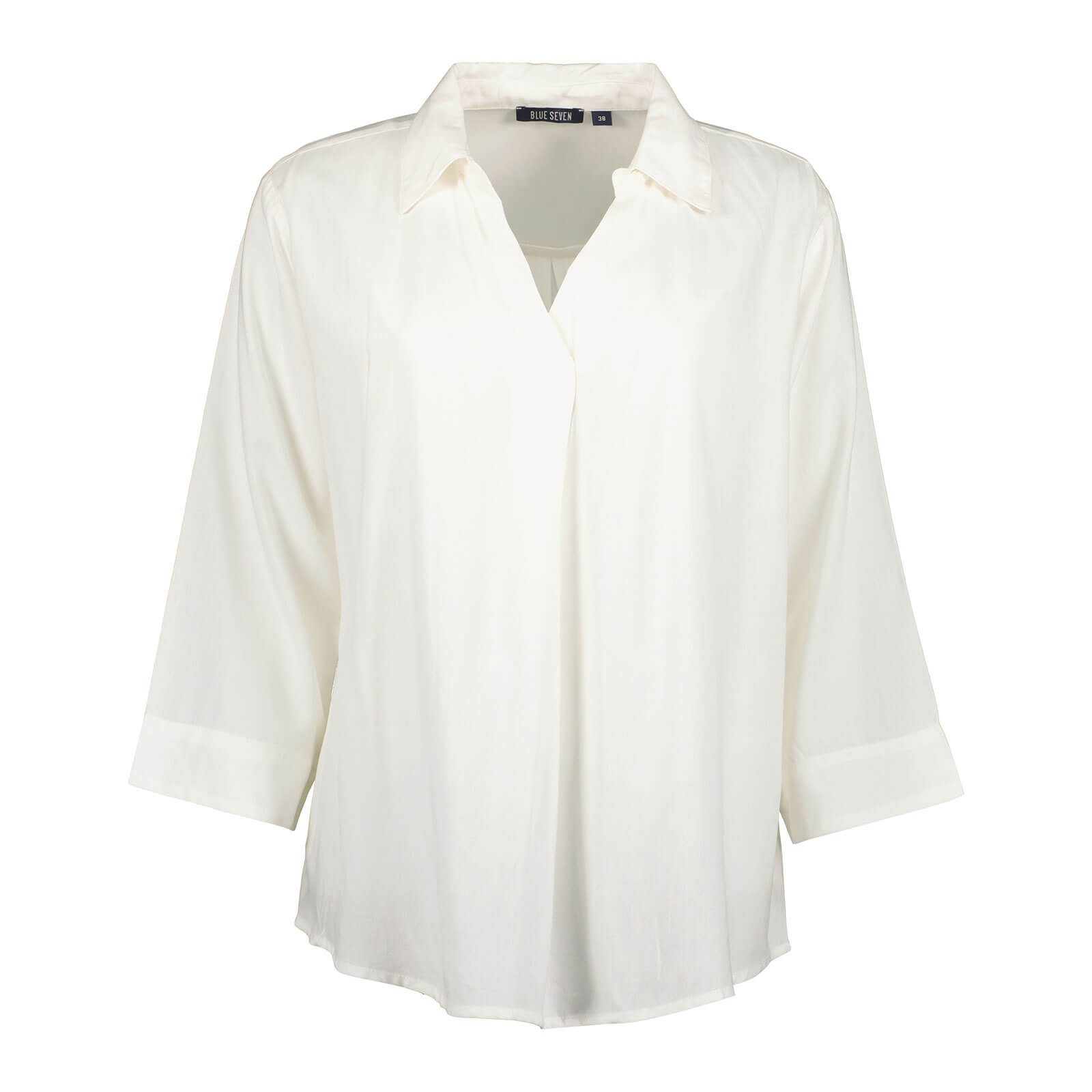 Blue Seven Blusenshirt 180312 Damen Bluse mit Hemd-Kragen - Unifarbene Somm günstig online kaufen