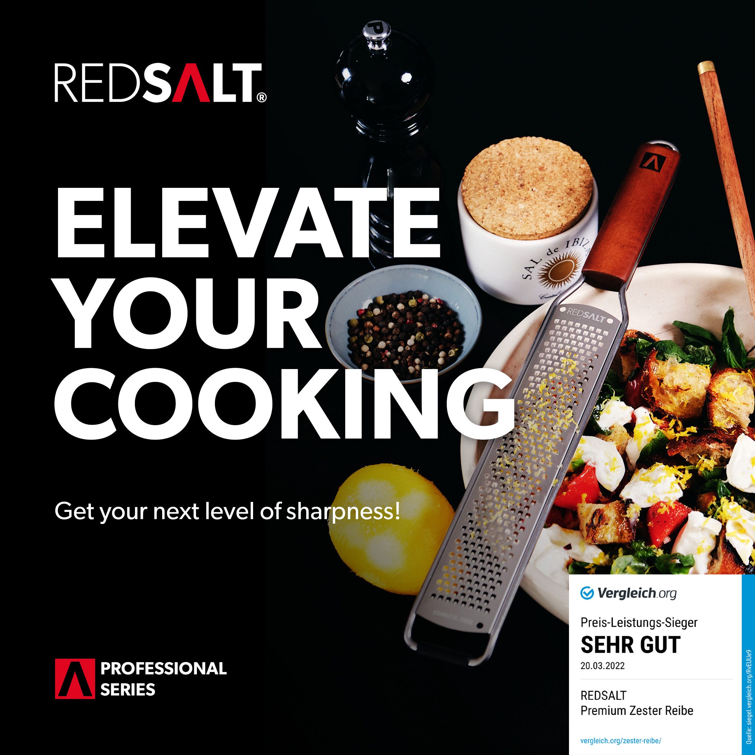 REDSALT® Küchenreibe Edelstahl Reiben Set mit Holzgriff, Profi Küchenreiben, Set Zester + Julienne Reibe, Feine rostfreie Edelstahl Klinge in INOX 18/10 Qualitä – Bild 5 von 5