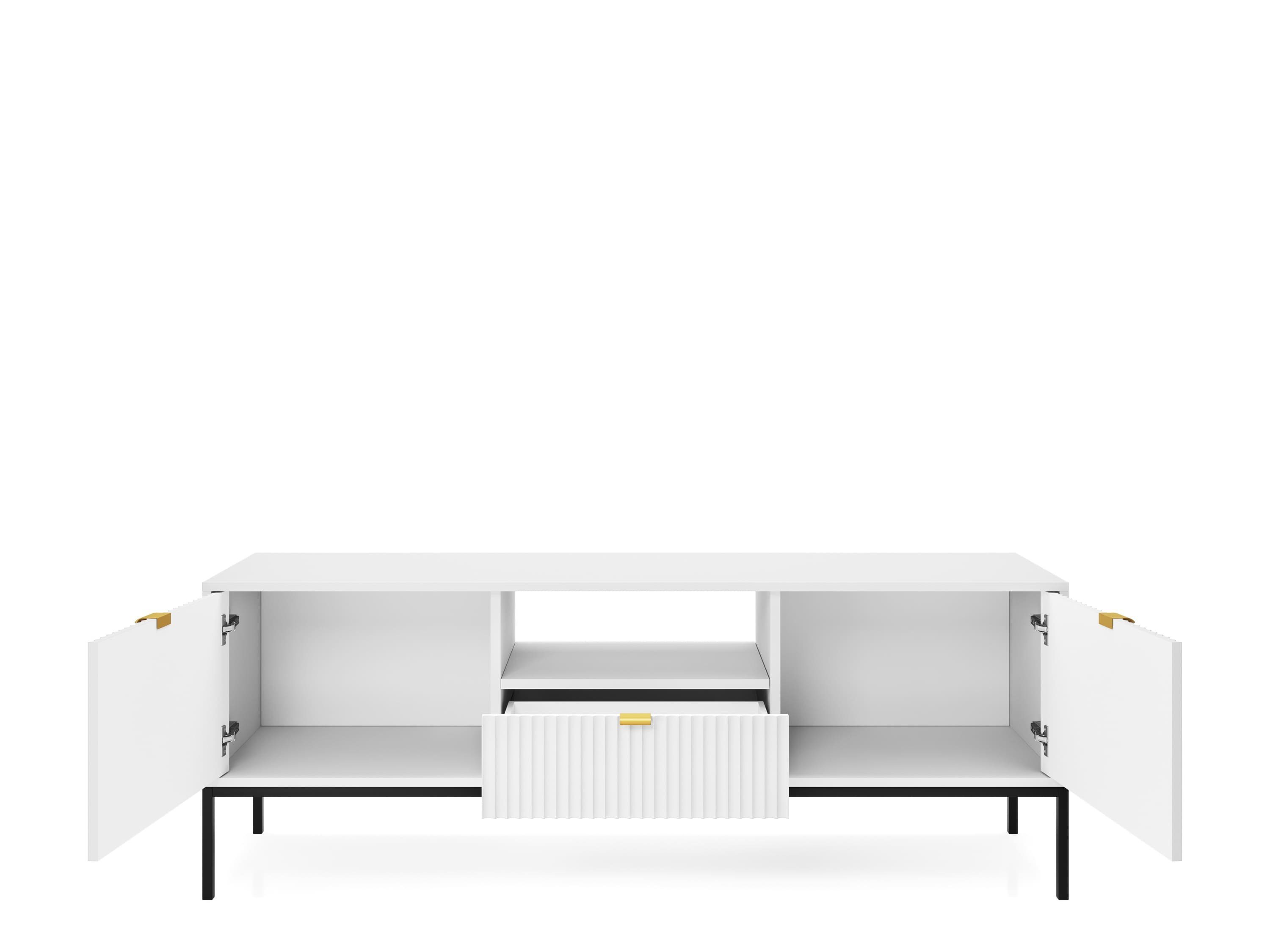 MOEBLO TV-Board Light RTV154 (Lowboard Fernsehtisch TV Bank TV Tisch Fernseher Tisch TV Möbel - RTV-Schrank, geriffelt, moderne), (HxBxT):56 x154x39 cm