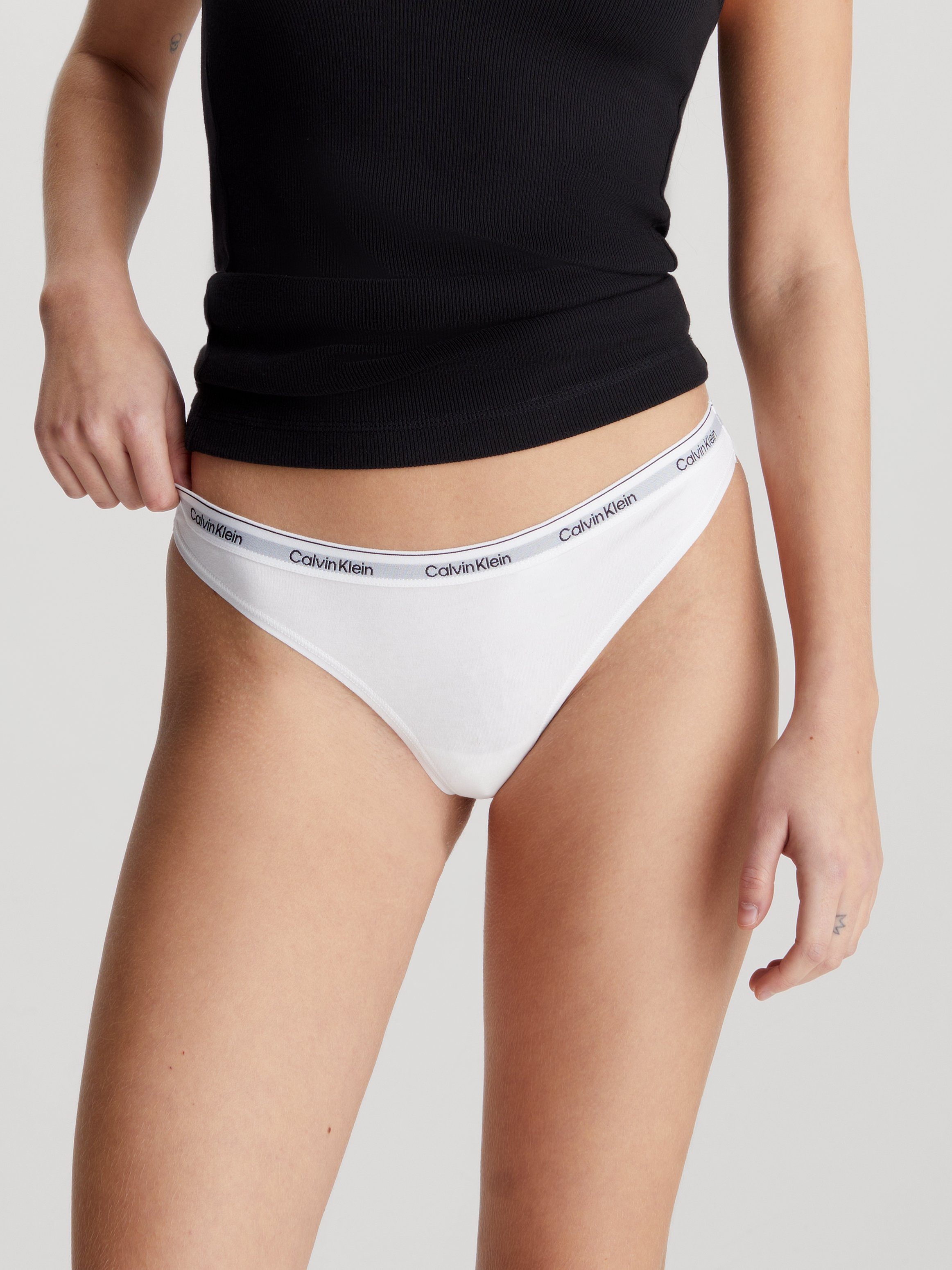 Calvin Klein Underwear Tanga 3 PACK THONG (LOW-RISE) (3-St) String low waist mit Logobund