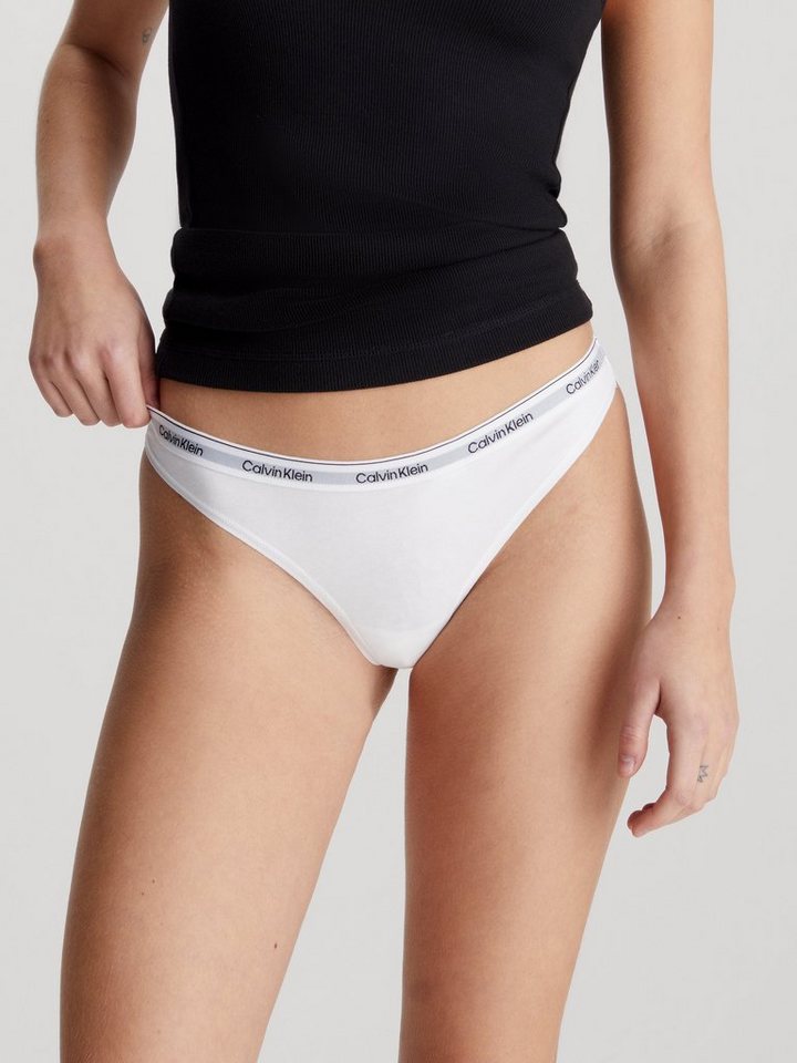 Calvin Klein Underwear Tanga 3 PACK THONG (LOW-RISE) (Packung, 3-St., 3er- Pack) mit Logobund, Elastischer Bund für ein angenehmes Tragegefühl