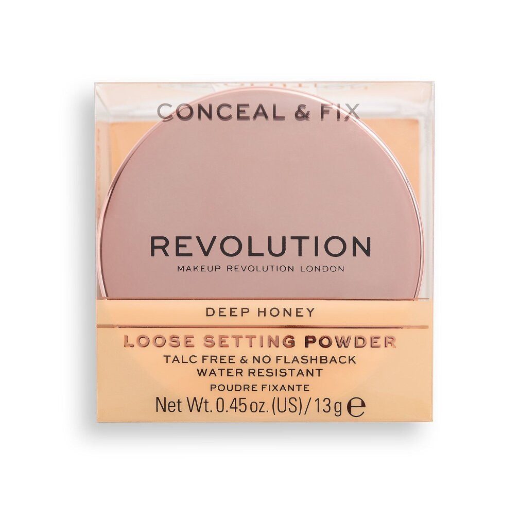MAKE UP REVOLUTION Пудра Makeup Revolution Conceal & Fix, Vegan, Loose Powder, Deep Honey, 13 g