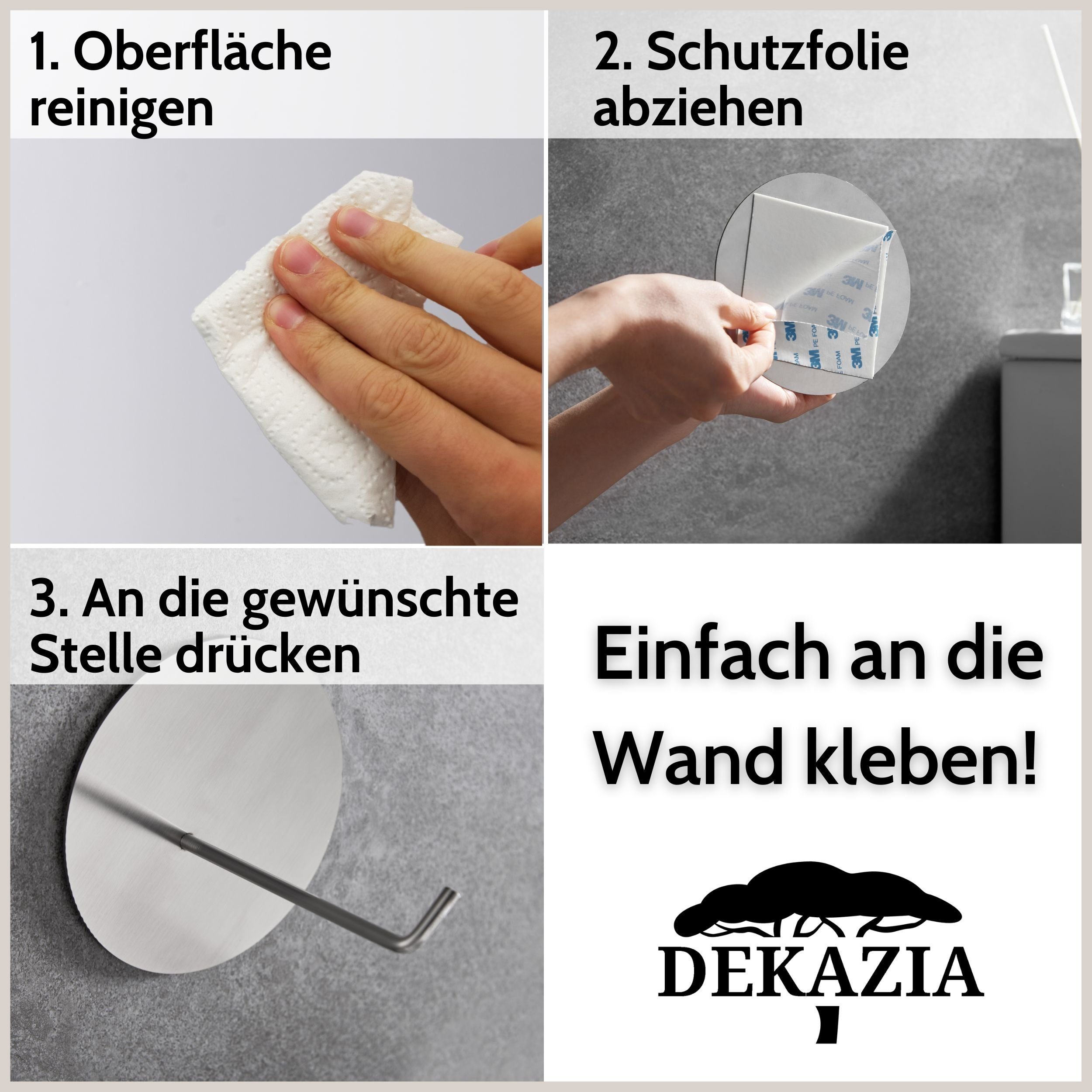 Bohren, Edelstahl, Besonderes Edelstahl Toilettenpapierhalter, ohne selbstklebend, Design Rostfreier gebürstet DEKAZIA