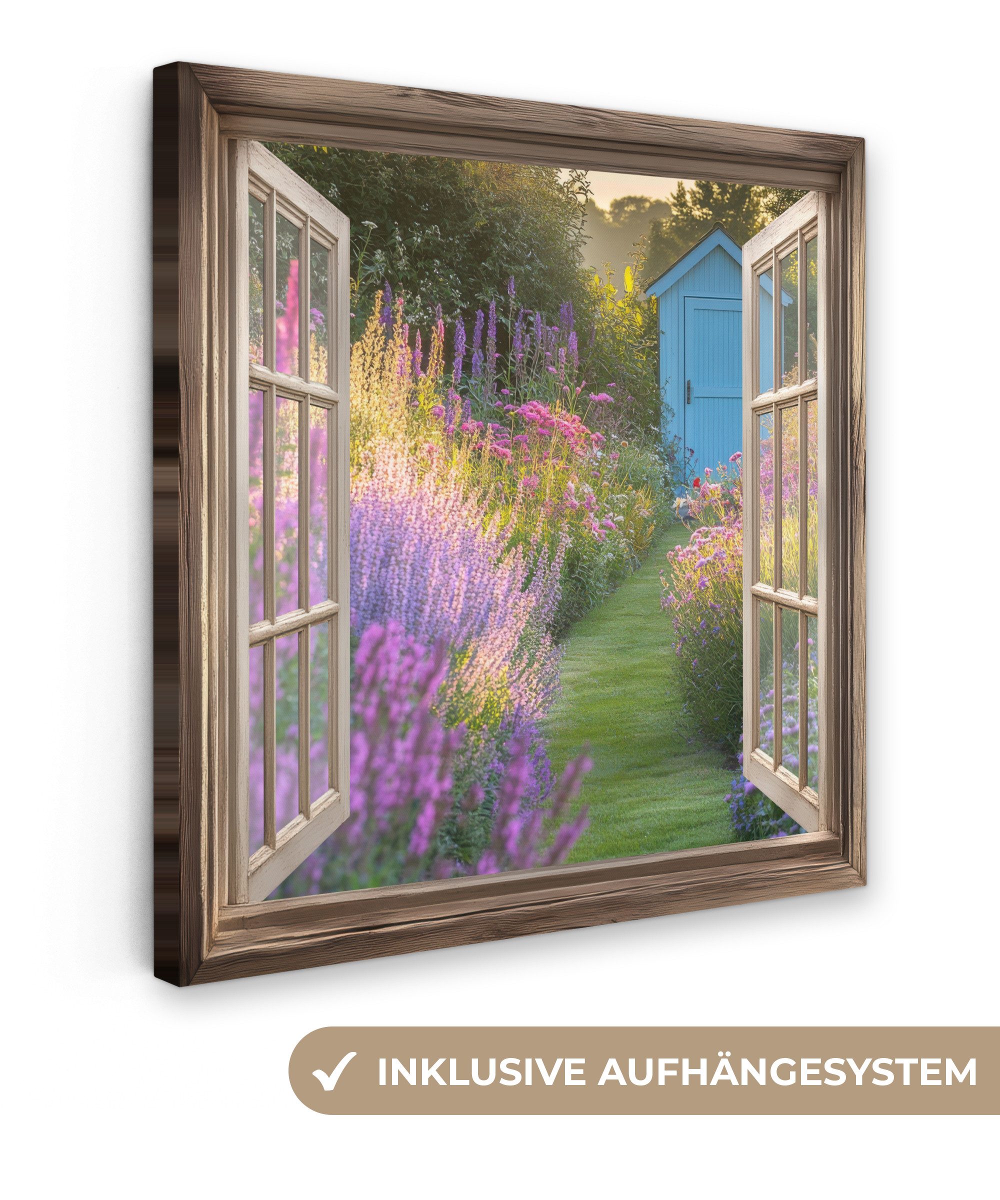 OneMillionCanvasses® Leinwandbild Fensterblick - Fenster - günstig online kaufen