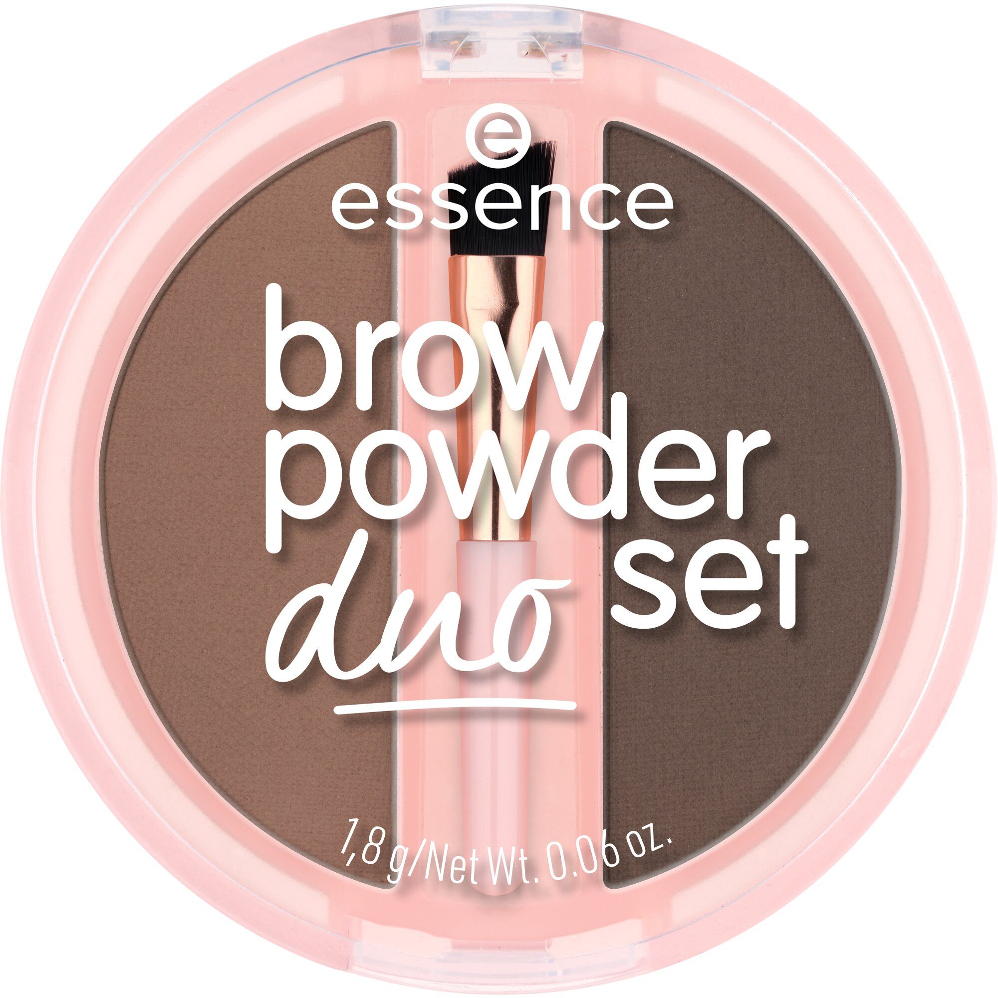 Essence Augenbrauen-Puder brow powder duo set, 3-tlg., Natürliche Definition der Augenbrauen, präzise Anwendung, verblendbar.