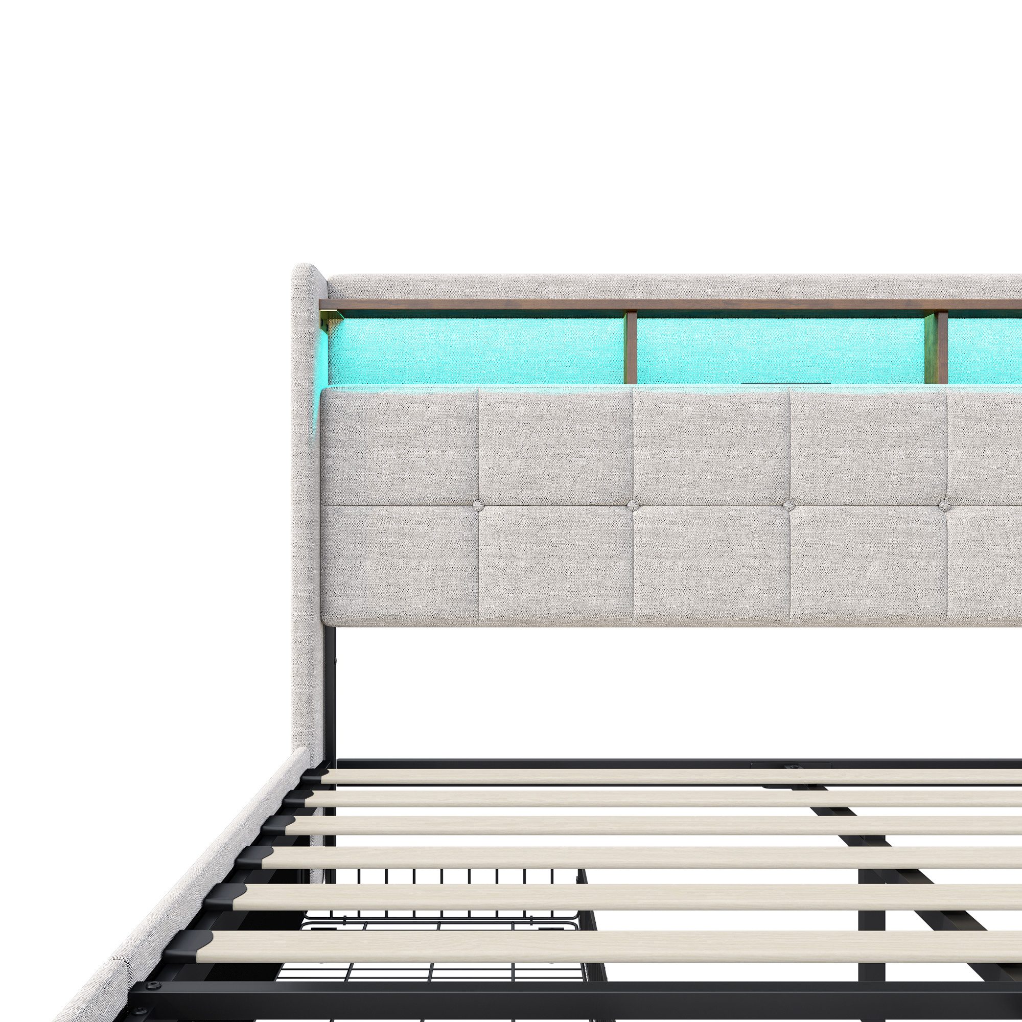 PXloue Funktionsbett Polsterbett Doppelbett, mit USB-Laden und Stauraum am günstig online kaufen