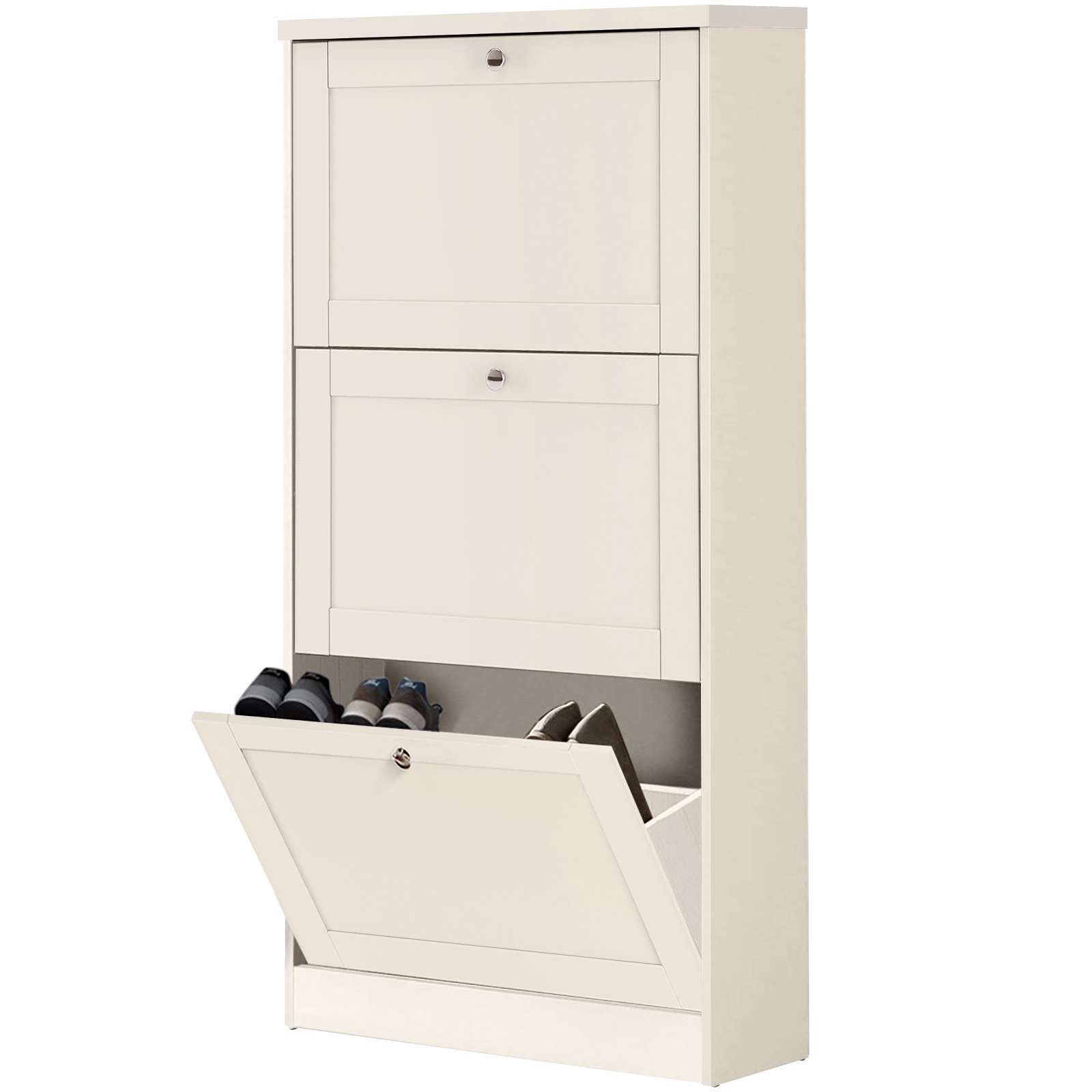 OTTO home Schuhschrank Heide Breite 70 cm, mit 3 Klappen und Facettenfront, Höhe ca. 130 cm – Bild 5 von 5