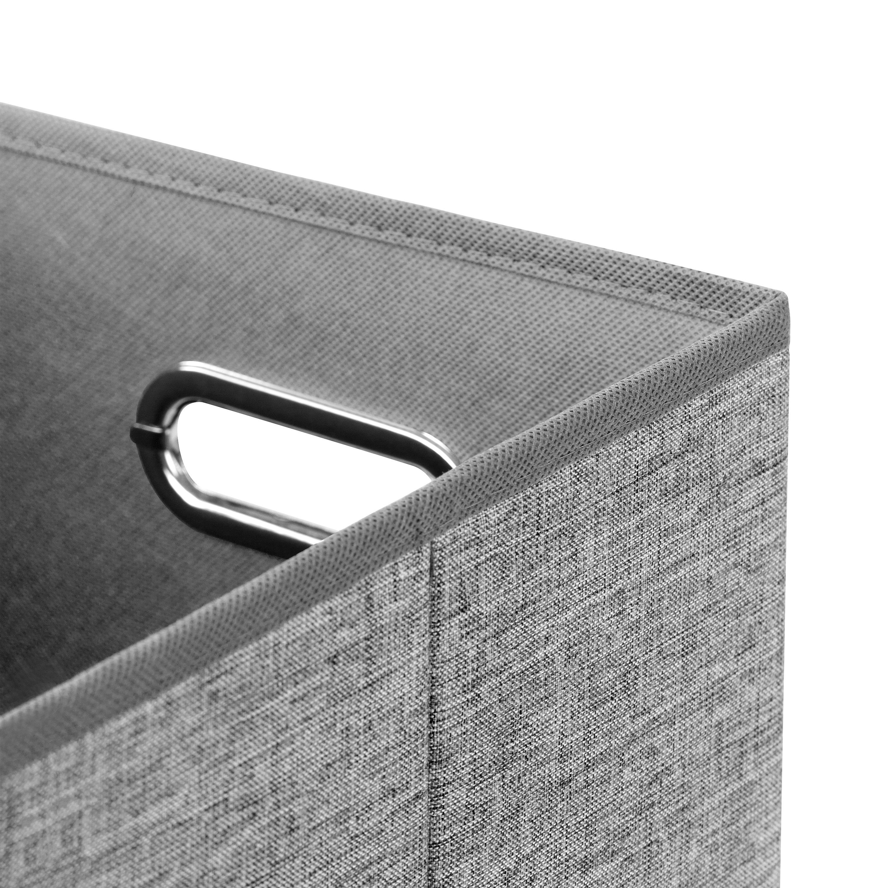 StickandShine Faltbox 4er Set mit Deckel 25x25 cm – Hellgrau, Schwarz, Weiß, Türkis, Creme