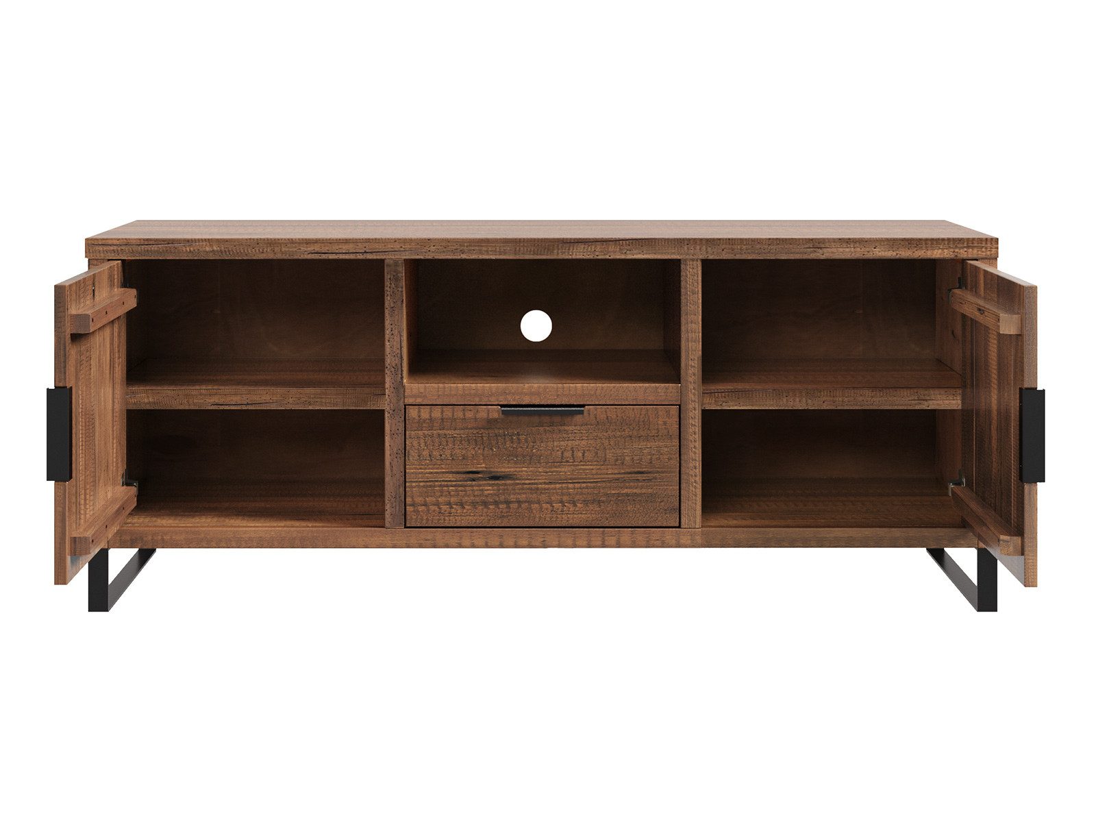 massivum Lowboard Sydney Pinie rustikal TV-Bank Massivholz Wohnzimmer Möbel (1 St)