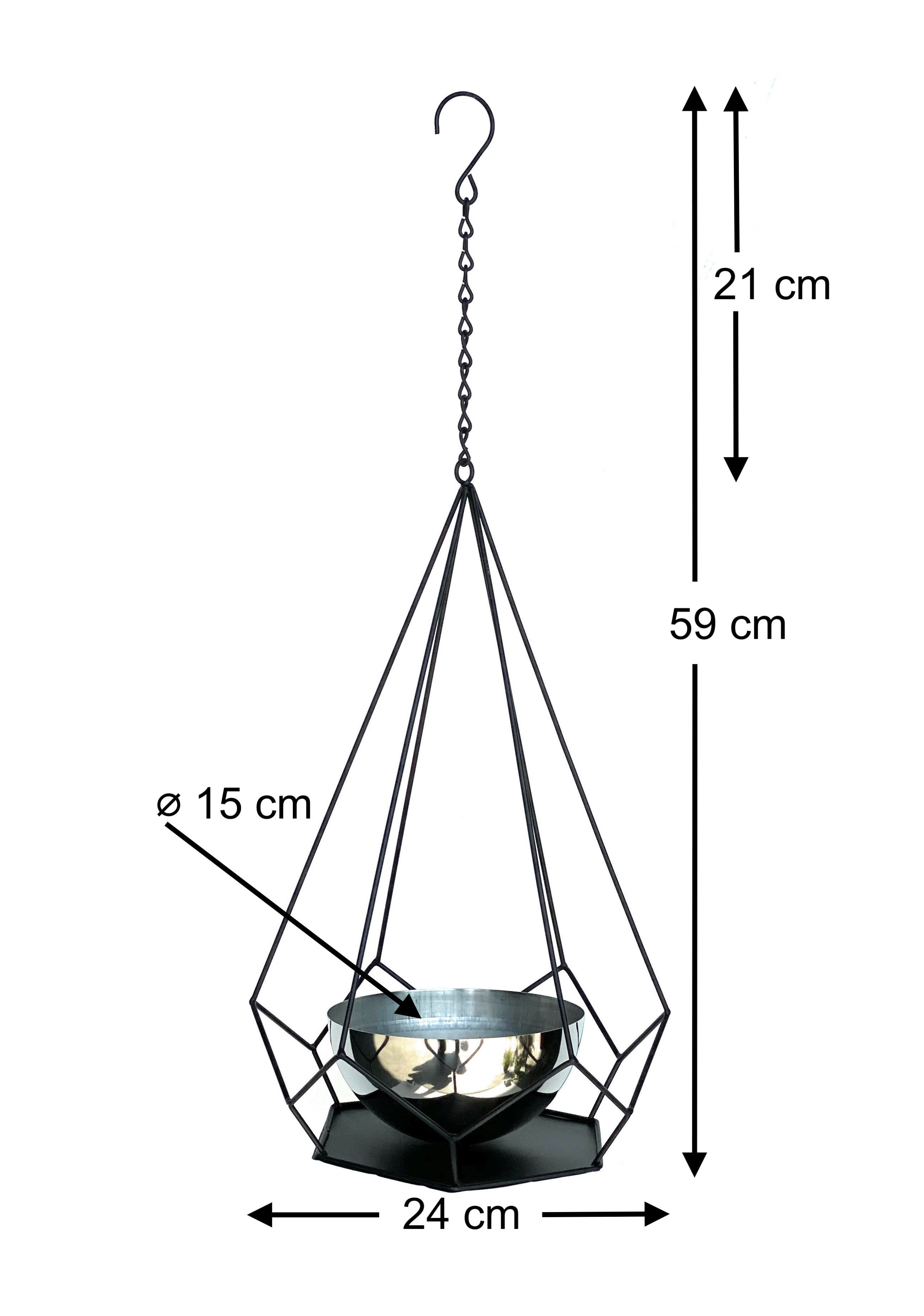 DanDiBo Blumenampel Innen Metall Wand Hängepflanzen 96095 mit Topf 6 Ecken günstig online kaufen