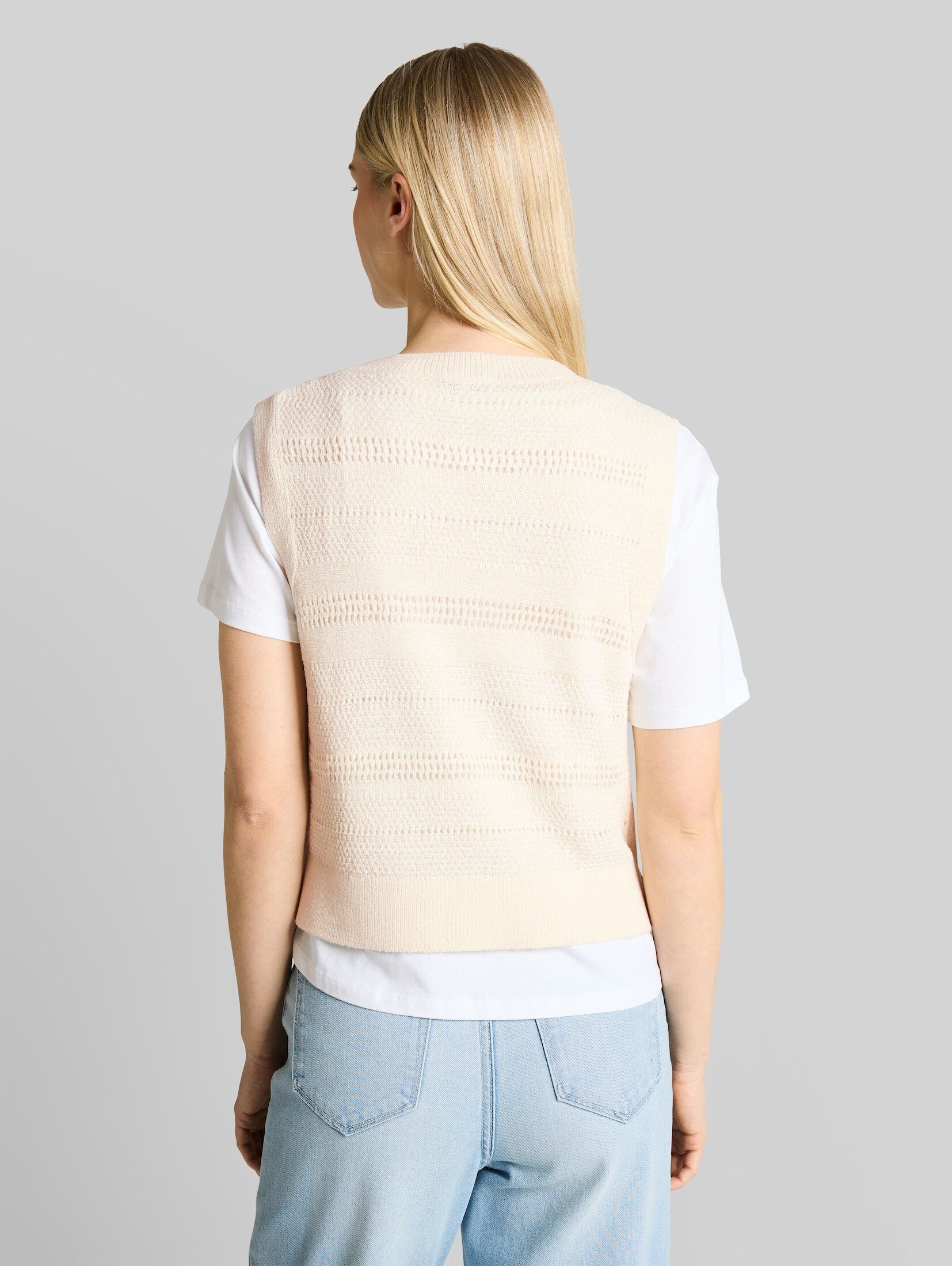 TOM TAILOR Denim Strickpullover Pullover & Strickjacken Pullunder mit Lochmuster