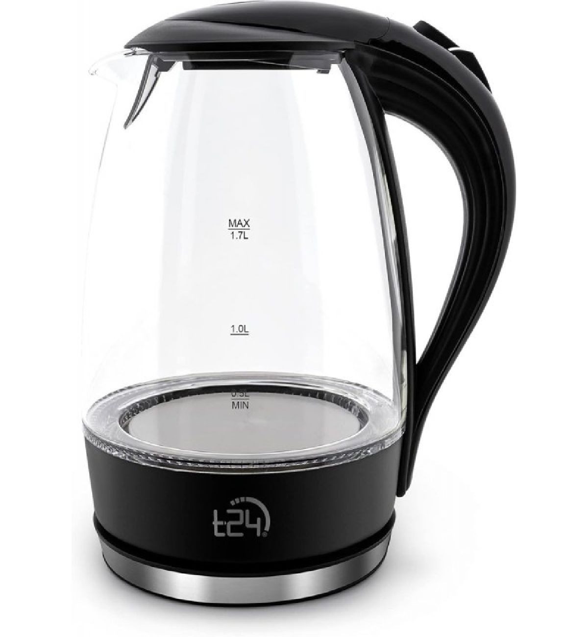 T24 Wasserkocher T24 Glas Wasserkocher 1,7 L mit LED-Beleuchtung – Elegantes Design & 3