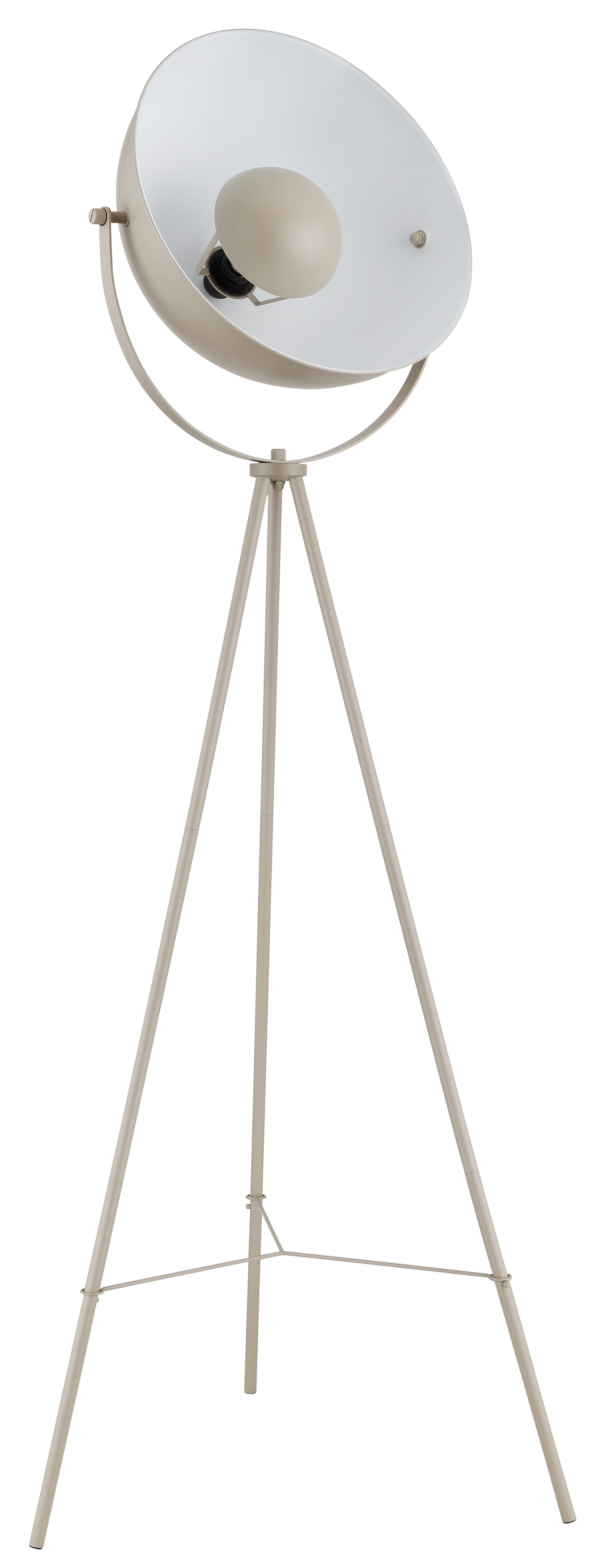 OTTO home Stehlampe Totte - Stehleuchte mit Dreibein, beige o schwarz, Wohnzimmer, Flur, Ein-/Ausschalter, ohne Leuchtmittel, E27, indirektes Licht, standfest, Wippschalter, Retro, Industrie Look