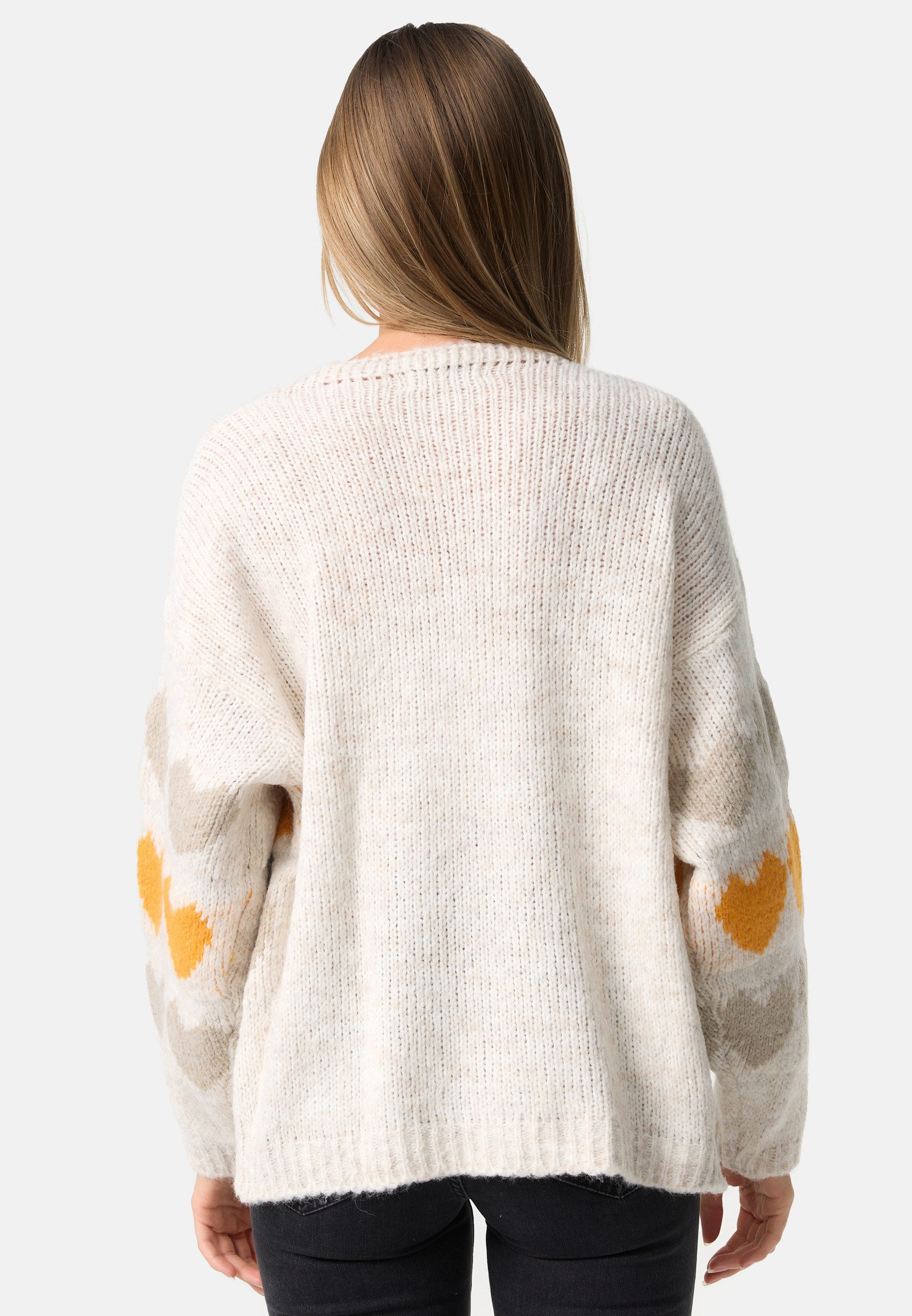 Rayshyne Strickjacke PM66 (Kuschelige kurze Strickjacke mit Herzmuster) Wollanteil, Komfortabel, Leuchtende Farben