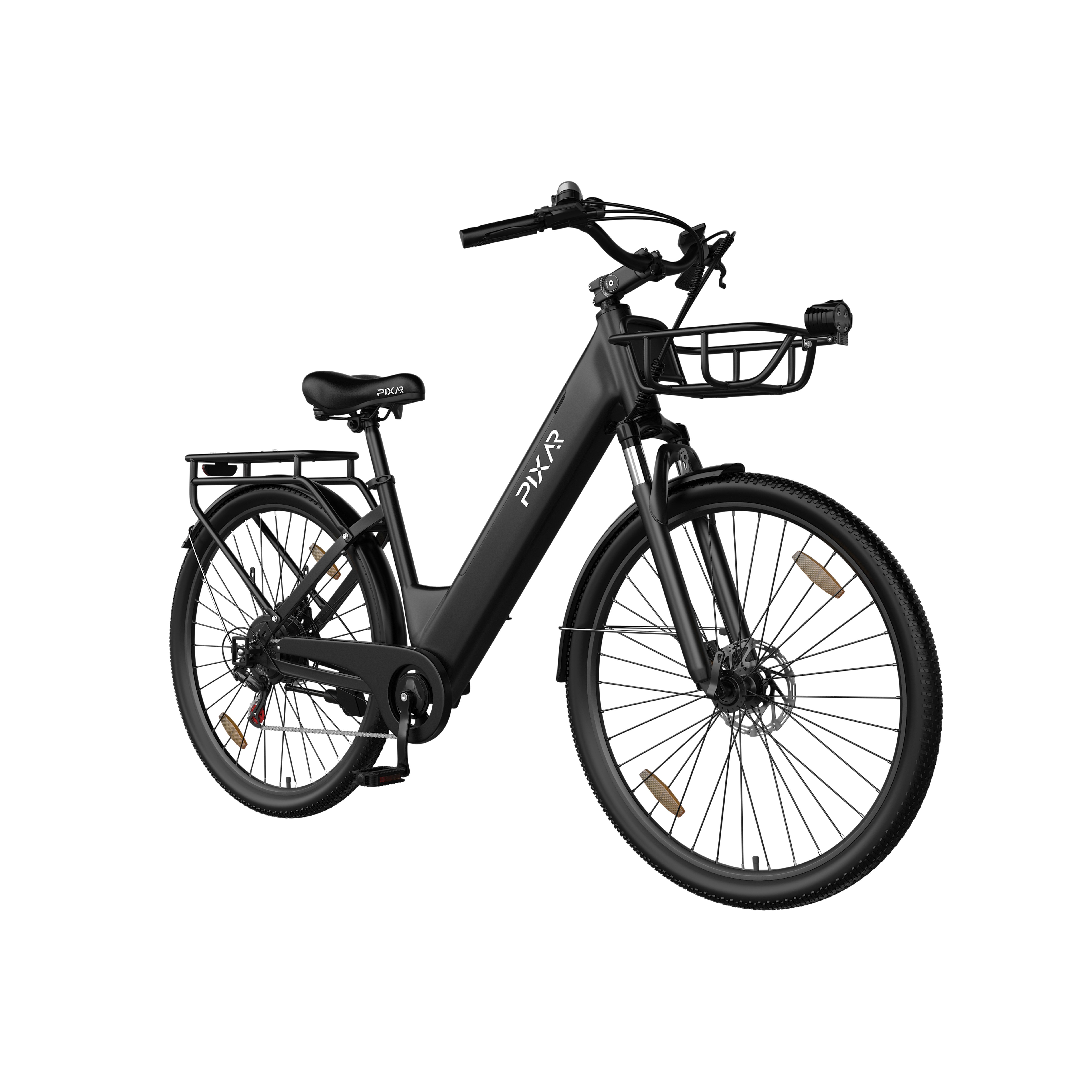 PIXAR E-Bike Cityrad Pedelec 28 Zoll 36V 18Ah bis 100 km Shimano 7 Gang, 7 Gang, Heckmotor, 648 Wh, Bürstenloser Motor, Bürstenloser Motor