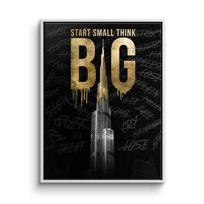 DOTCOMCANVAS® Leinwandbild Think BIG #Burj Khalifa, Leinwandbild Think BIG #Burj Khalifa schwarz gold Motivation Erfolg