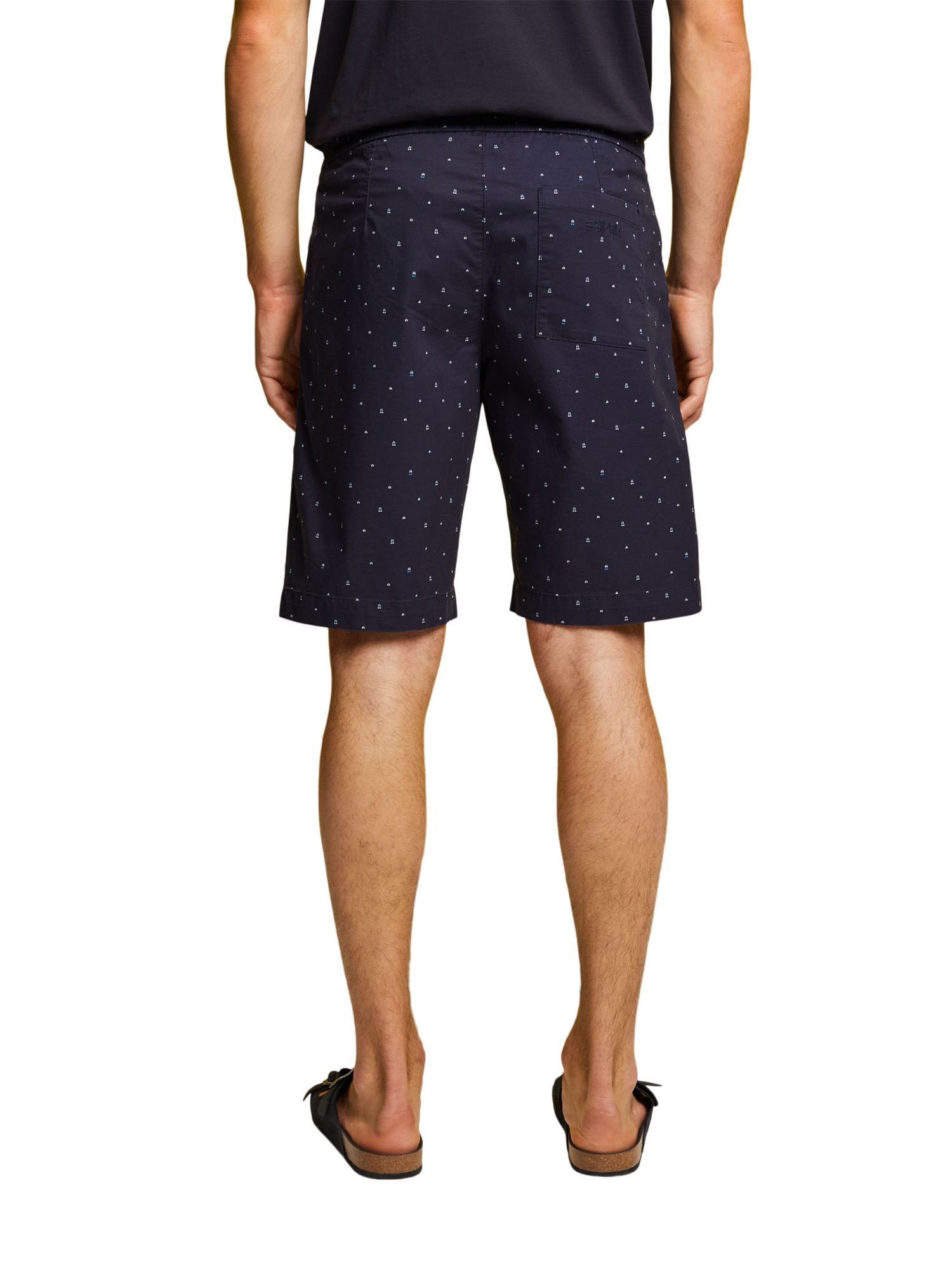 edc by Esprit Shorts Gemusterte NAVY Baumwollstretch (1-tlg) Pull-on-Shorts