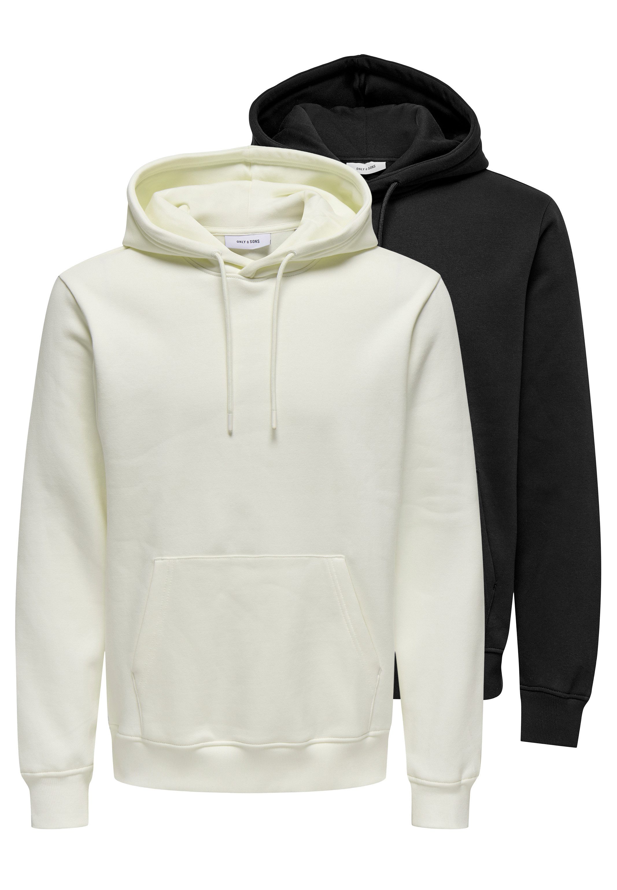 ONLY & SONS Hoodie 2er Pack Connor (Spar-Set, 2-tlg) Sweatshirt / Hoodie - Atmungsaktiv - Hoodie mit lässigem Look