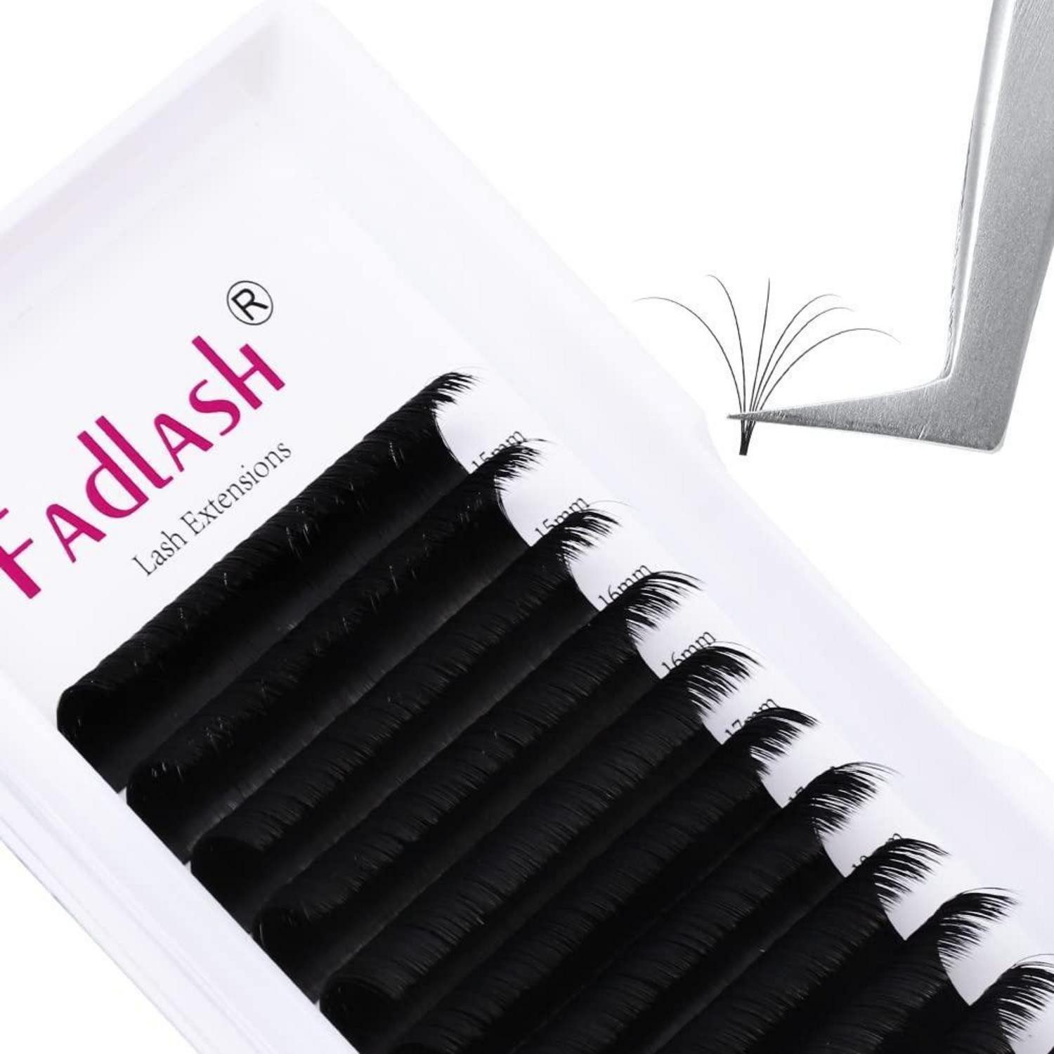 LuxusKollektion Einzelwimpern Wimpernverlängerung Selbstfächernd DD 0.05mm Schwarz Mix