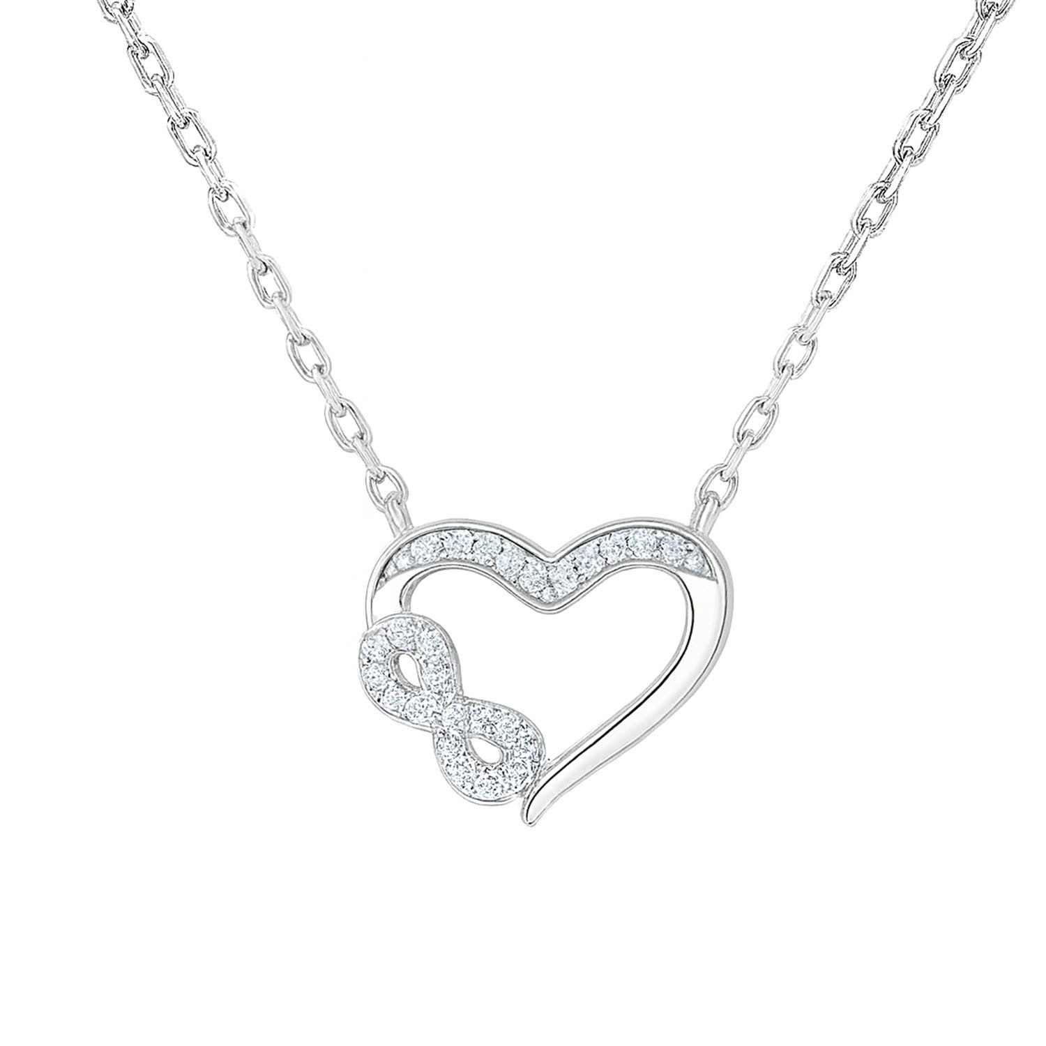 Herzkette Cherie mit Herz & Infinity aus 925 Silber