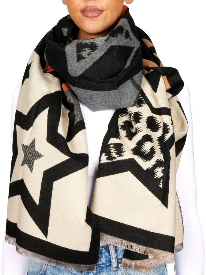 BRUBAKER Schal Cashmirillo Damen Schal mit Modernem Muster - 70 x 200 cm - Warm, (Oversized Schal für Herbst und Winter, 1-St), Kuschelig mit weichem Kaschmir-Gefühl - Damenschal Winterschal