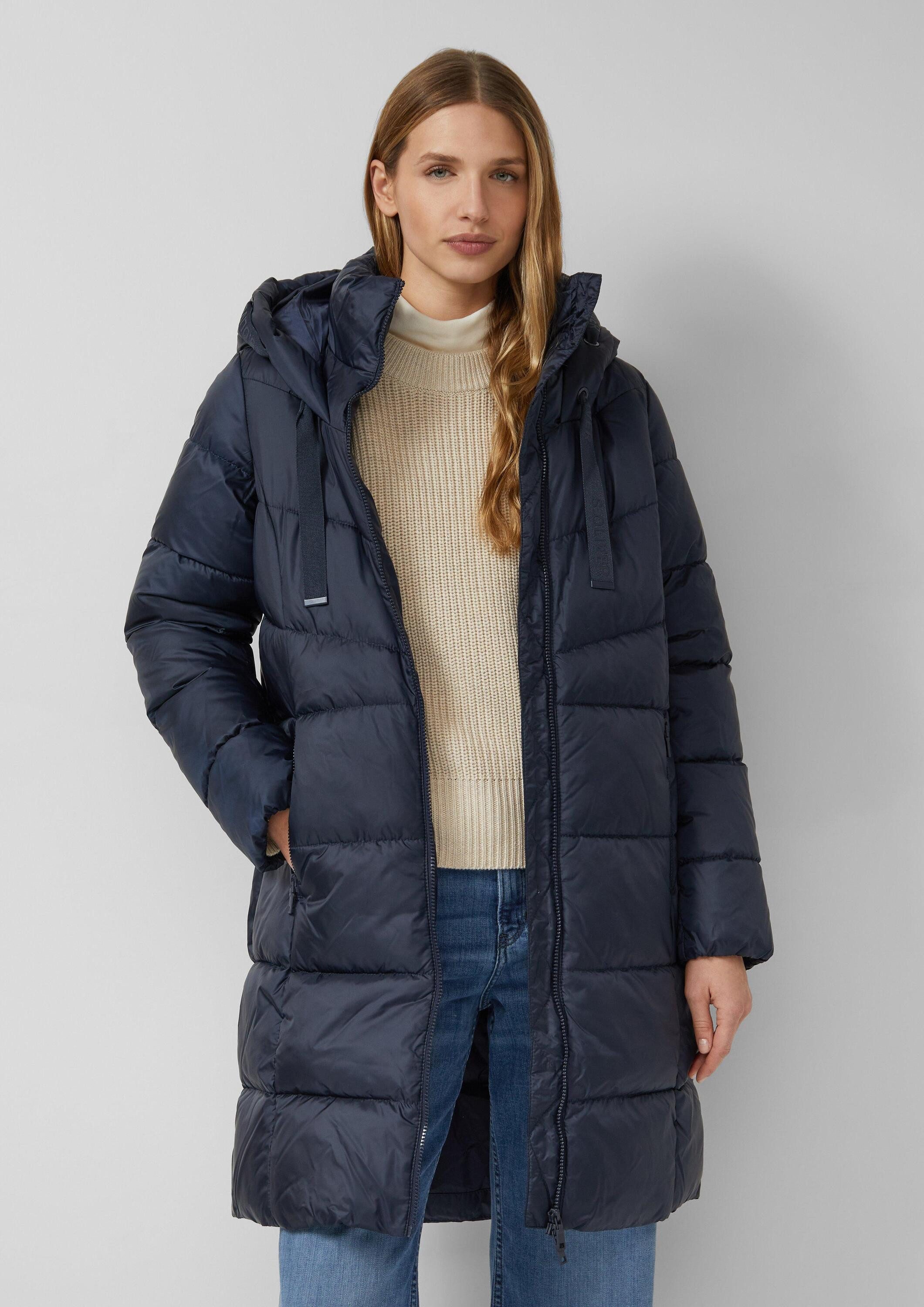 s.Oliver Wintermantel Outdoor-Mantel Steppmantel mit Stehkragen und Kapuze