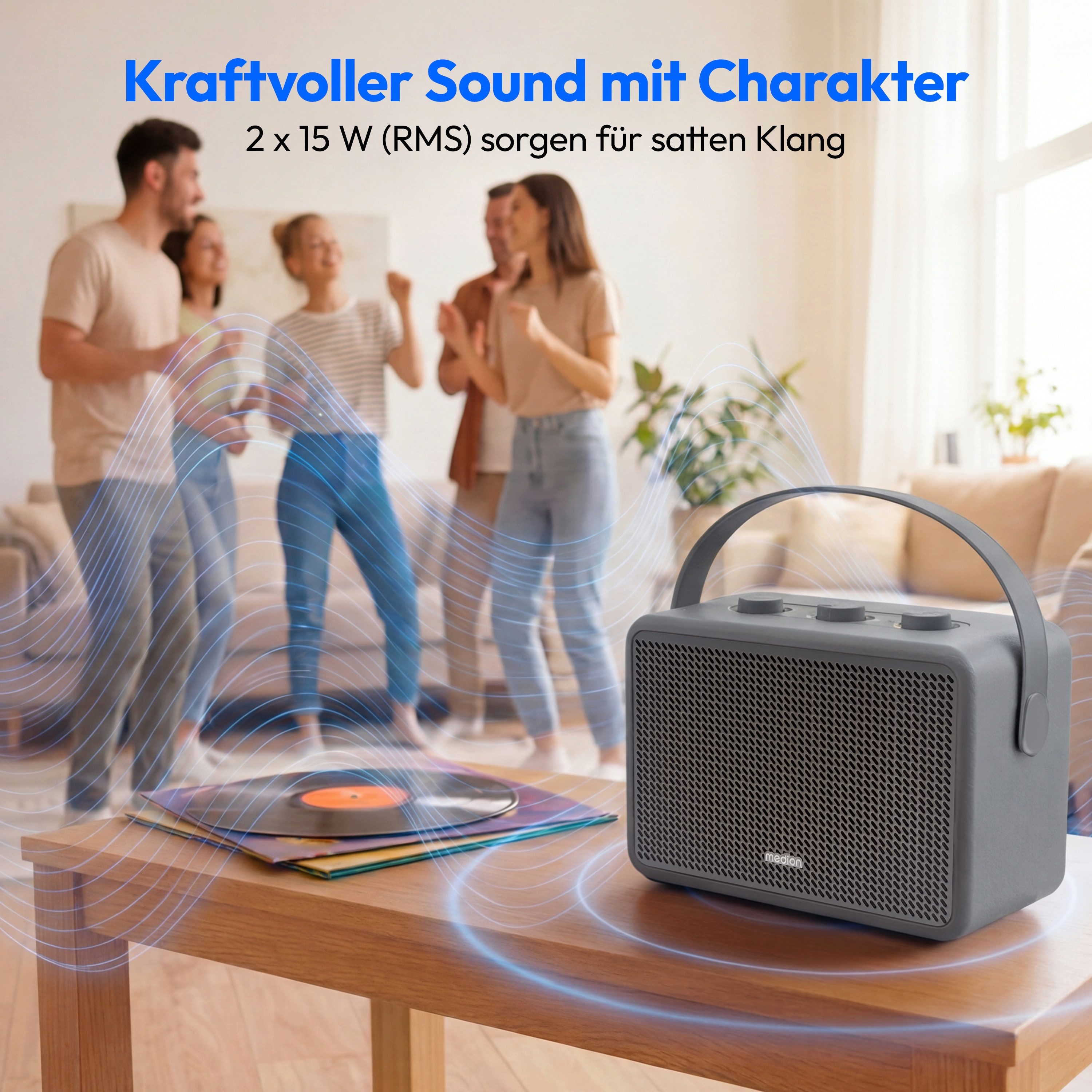 Medion® Medion Retro Bluetooth® Speaker LIFE BXO-1 (MD400008) Bluetooth-Lautsprecher (Bluetooth 5.3, 30 W)