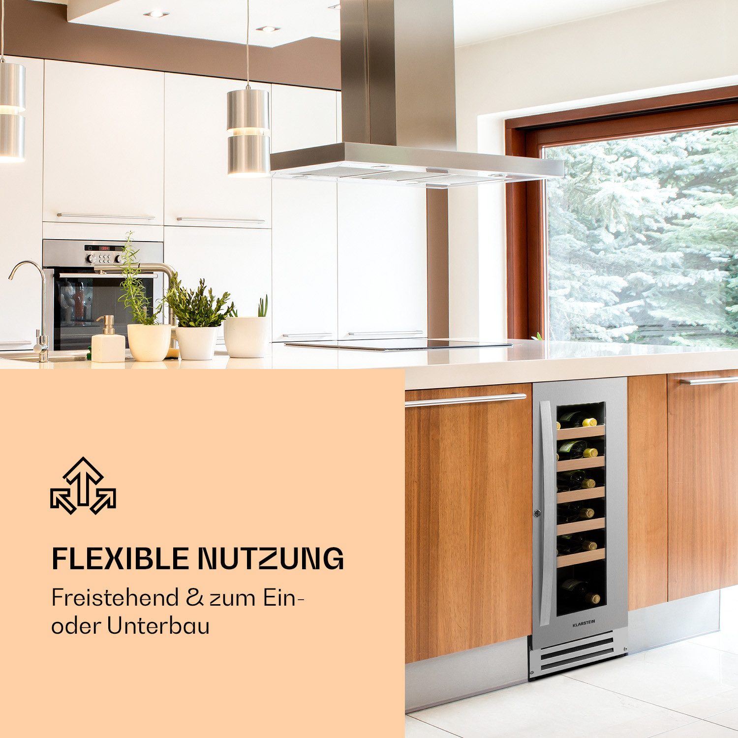 Klarstein Weinkühlschrank Vinovilla, für 20 Standardflaschen á 0,75l,Wein Flaschenkühlschrank Weintemperierschrank Weinschrank Kühlschrank