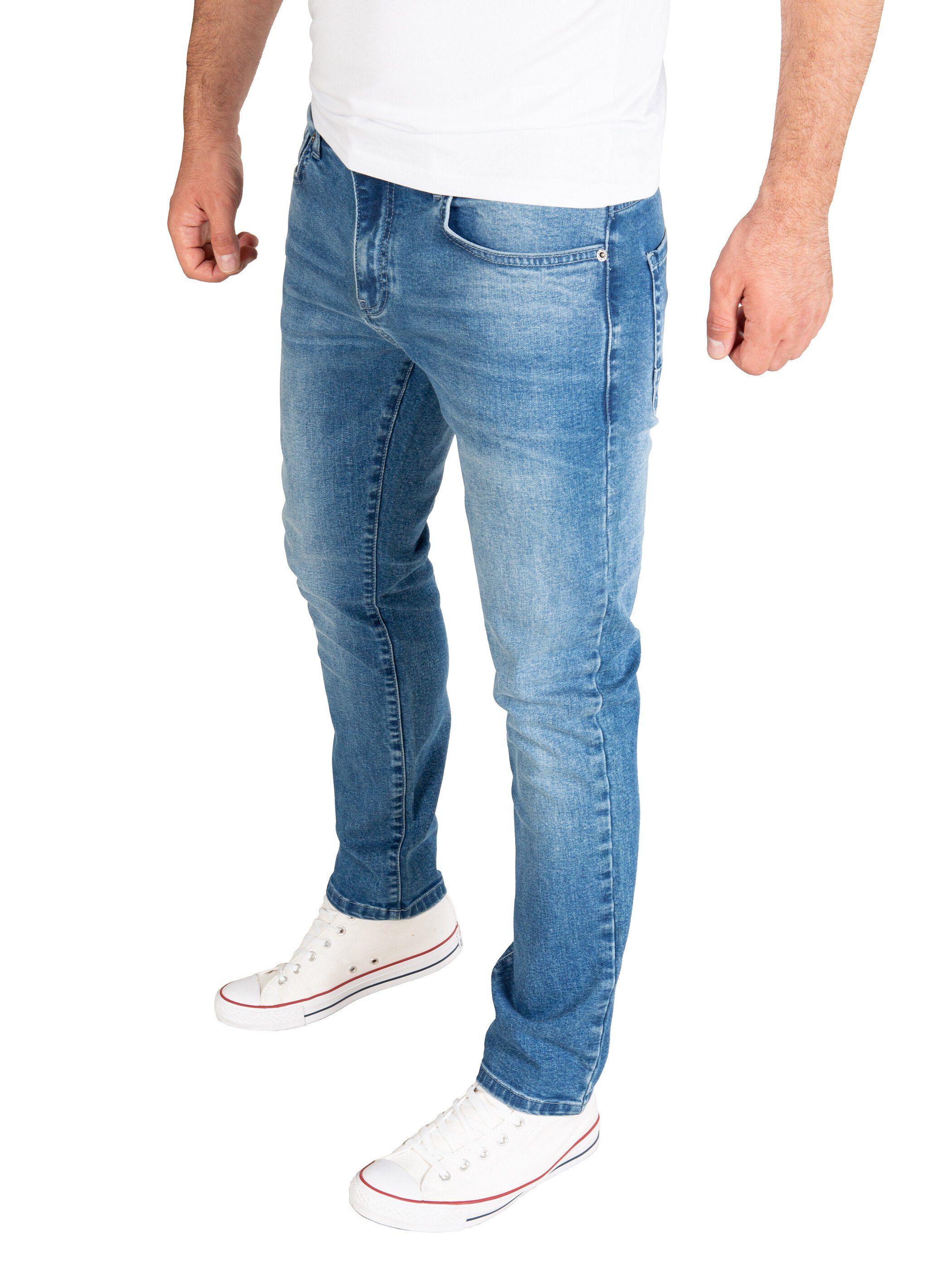 Yazubi Slim-fit-Jeans 183929) mit Herren Akon Jeanshose Slim Blau (Blue Jeans Fit Stretch modernen Horizon