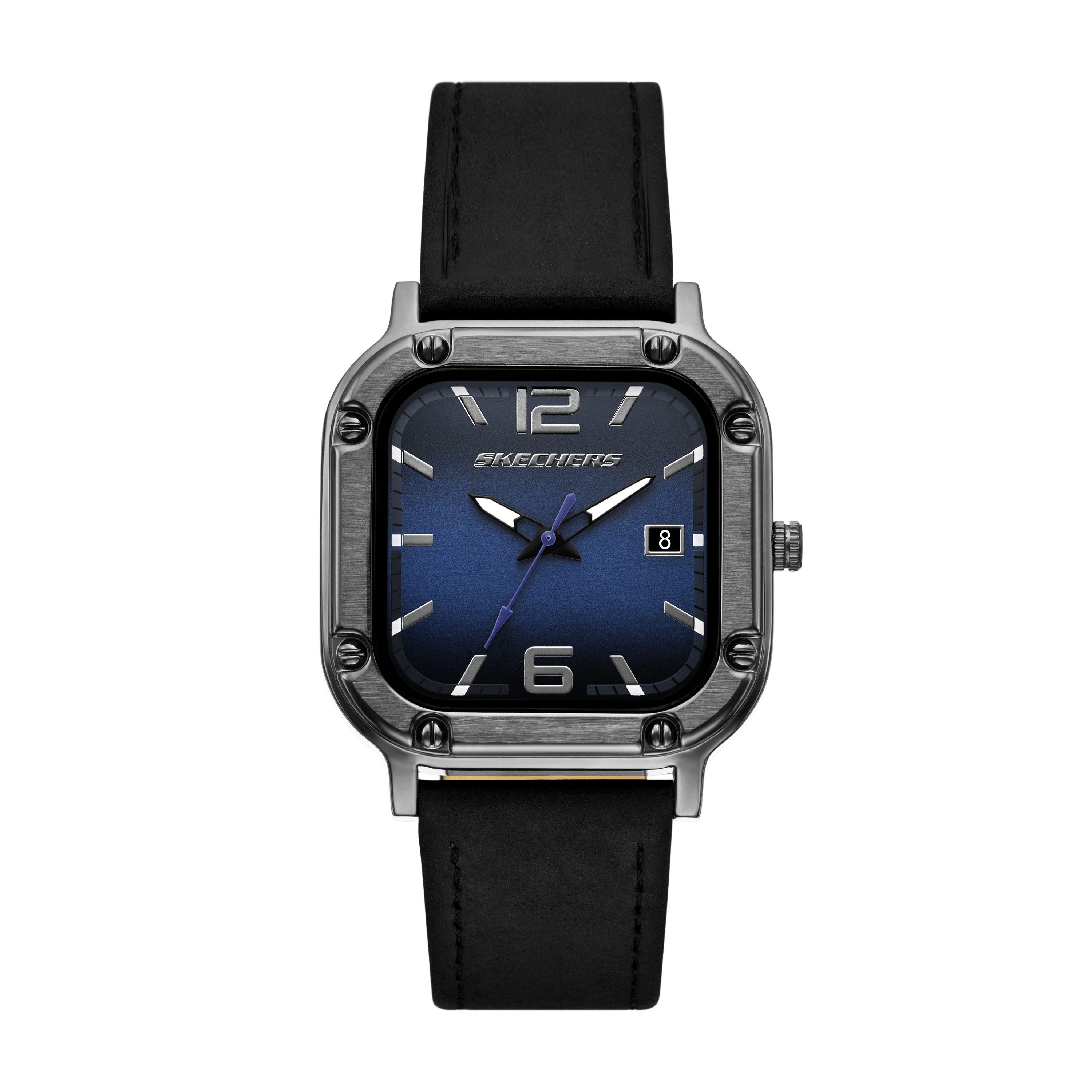 Skechers Quarzuhr Bremerton SR5309, Armbanduhr, Lederarmband, analog, Tag