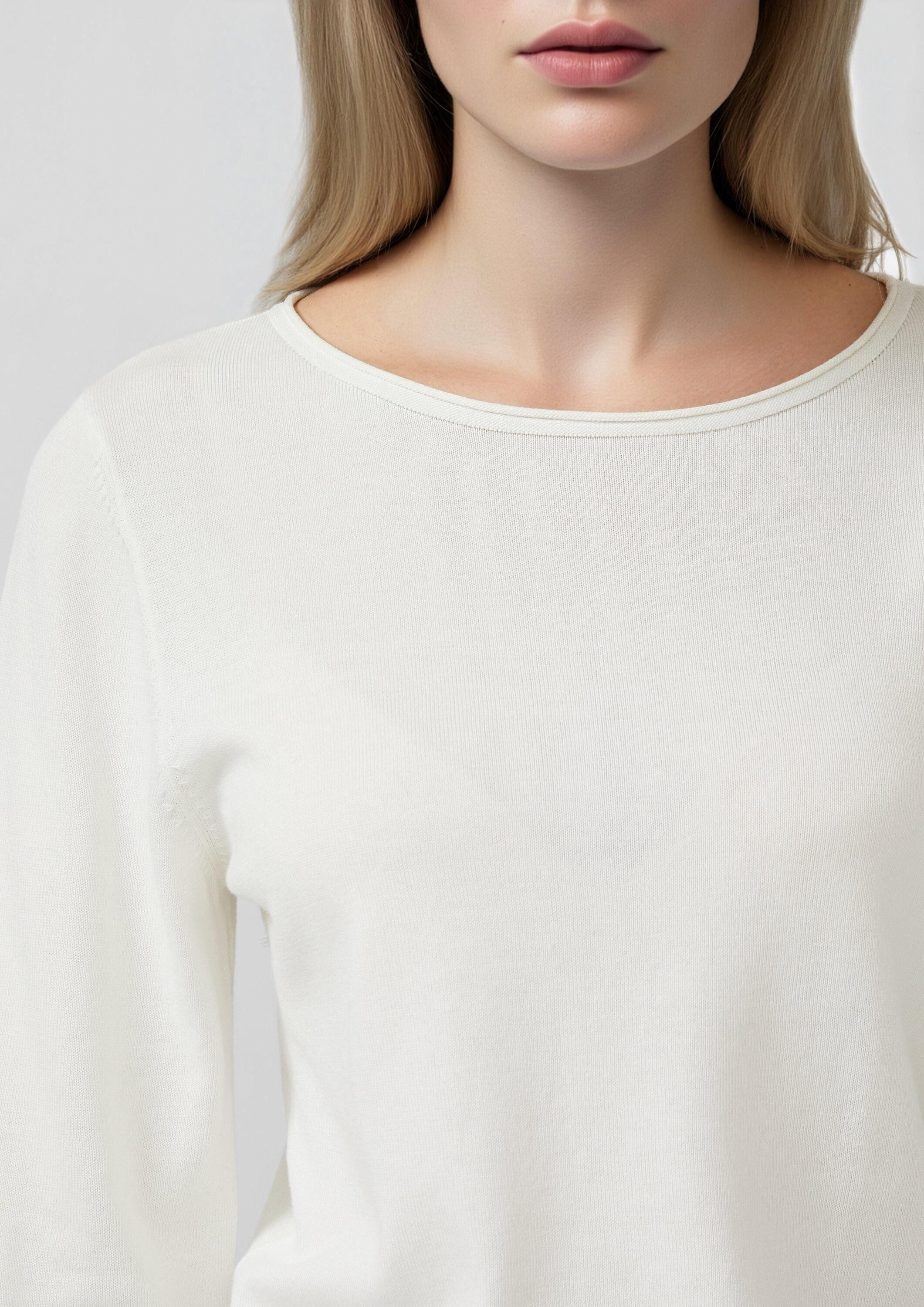 s.Oliver Longpullover Strickpullover Feinstrickpullover mit Rollkanten