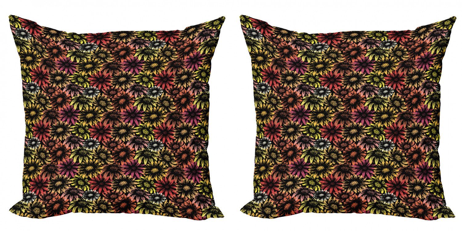 Modern Sunflower Vintage Daisy Abakuhaus Accent Doppelseitiger Digitaldruck, Kissenbezüge Stück), (2 Blumen