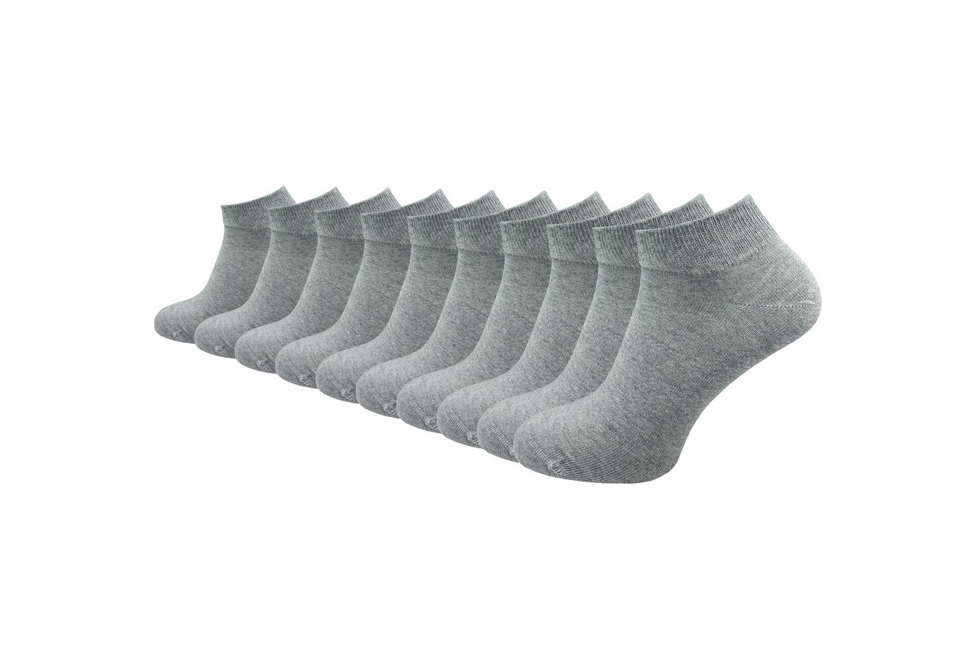 GAWILO Sneakersocken aus 100% Baumwolle für Damen (10-Paar) ohne drückende Naht über den Zehen - atmungsaktiv - absolut blickdicht