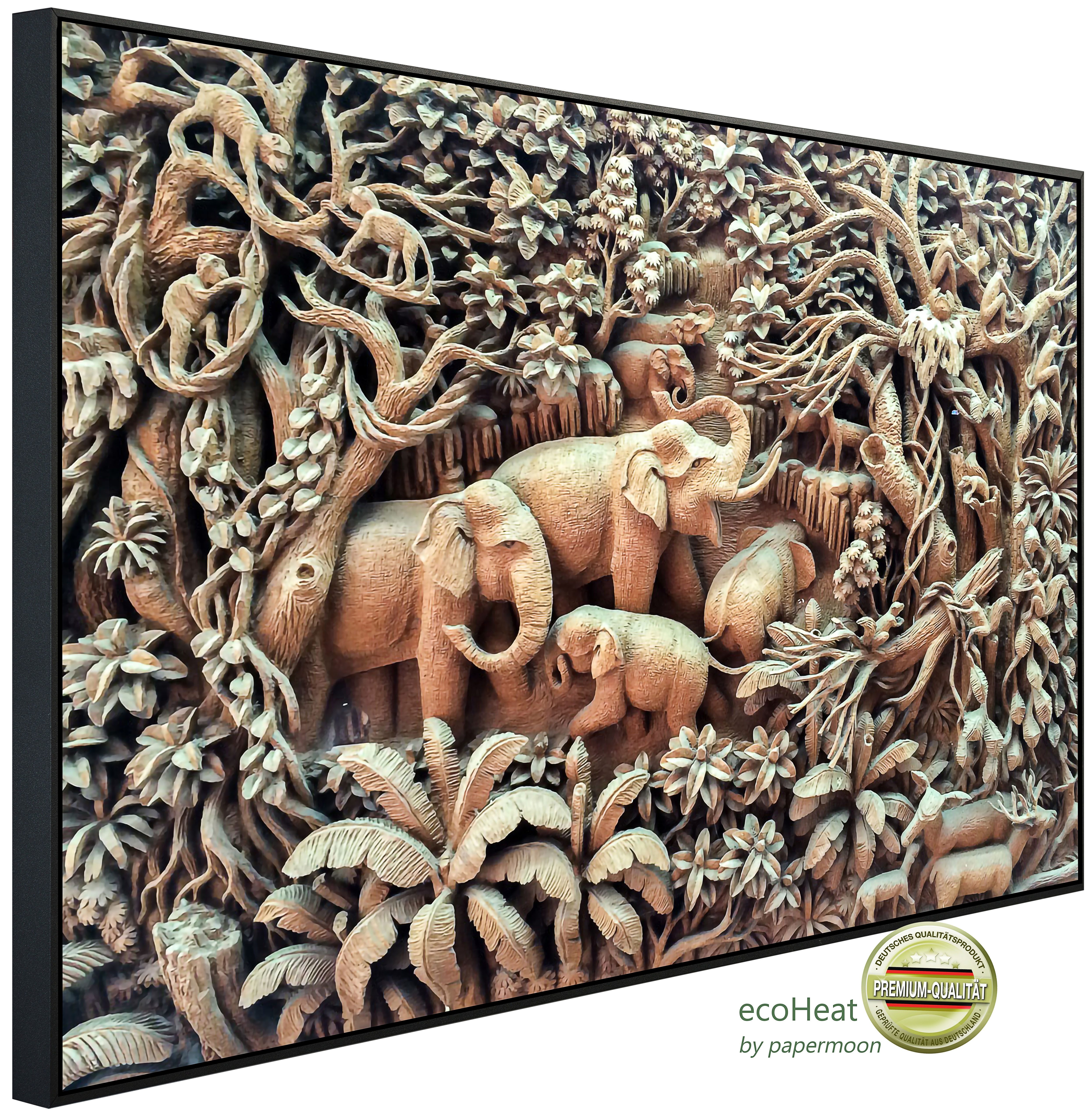 Papermoon Infrarotheizung INFRAROT-BILD-HEIZUNG, Elefanten im Wald, TÜV-Rheinland/GS zertifiziert, angenehme Strahlungswärme