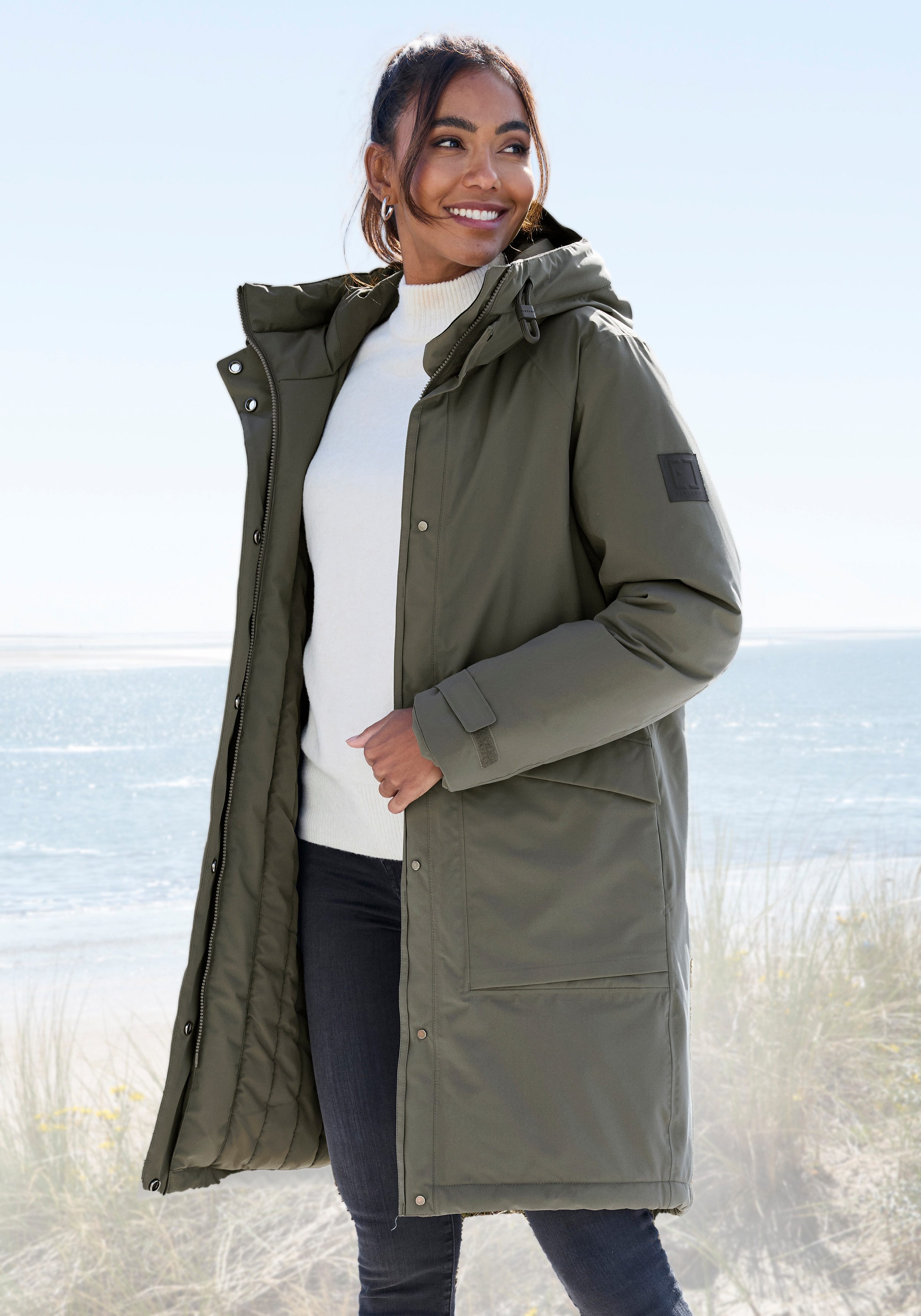 Elbsand Winterjacke mit verstellbarer Kapuze und günstig online kaufen