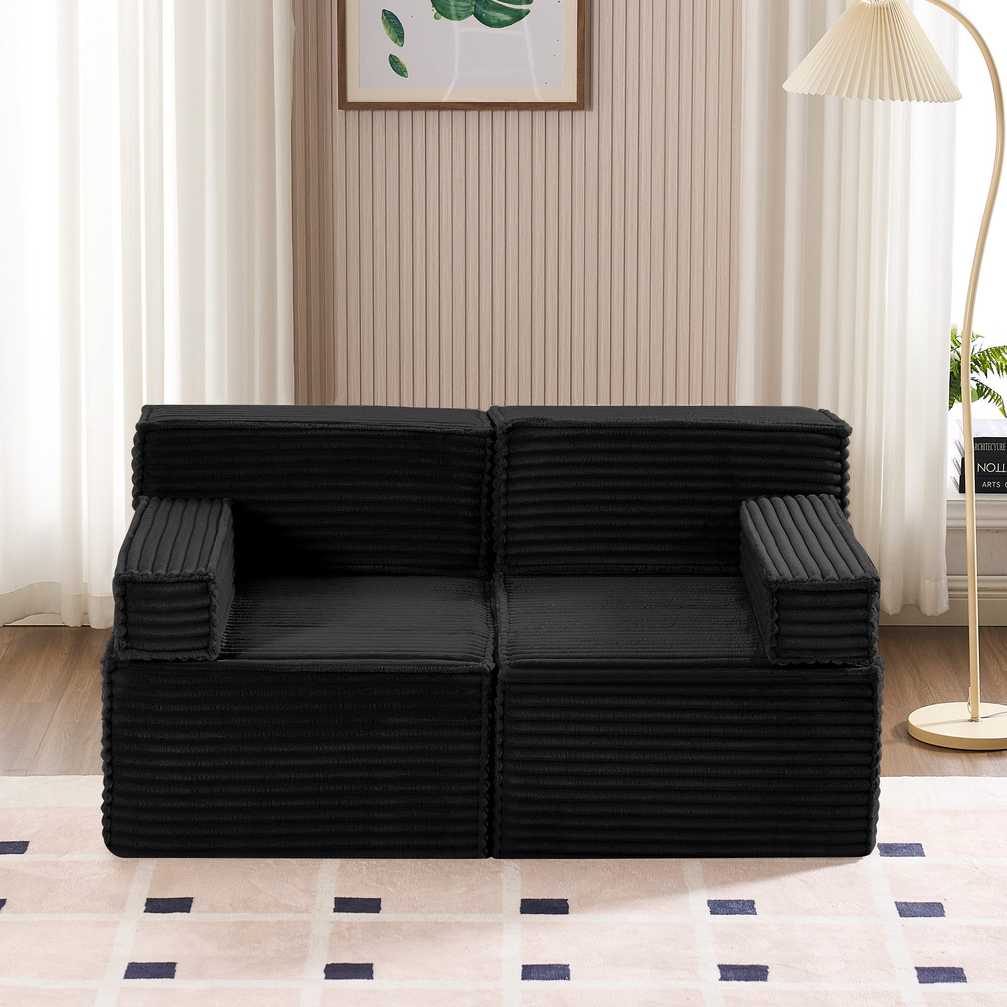 HOMYEDAMIC Big-Sofa Schwammsofa 1-4 Sitzers Ecksofa, günstig online kaufen