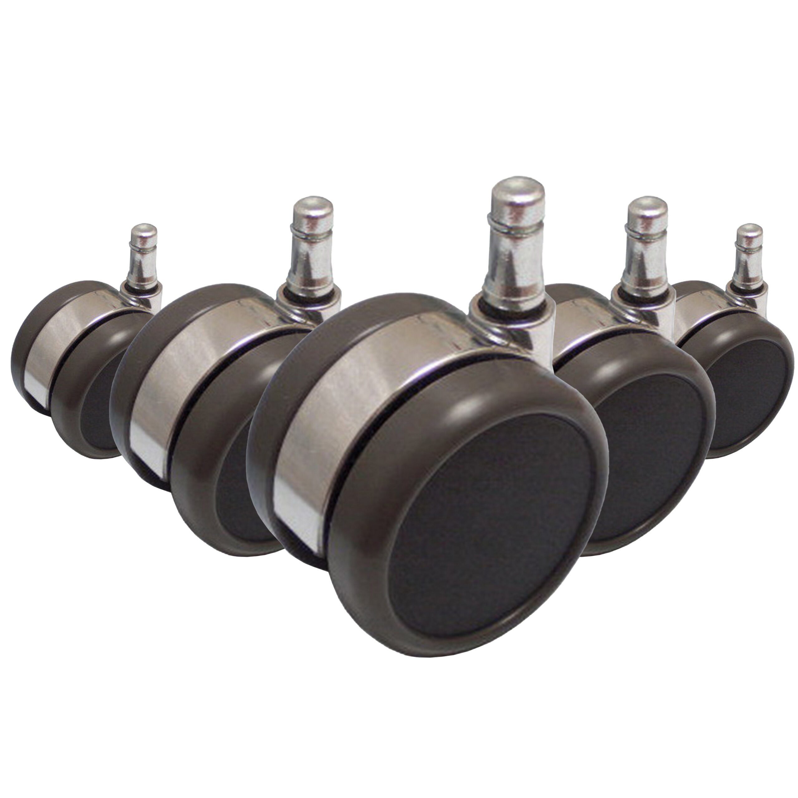 hjh OFFICE Stuhlrolle Stuhlrollen 5X Rolo Lux 11Mm/65Mm, (5er Pack), Hartbodenrollen Bürostuhl, Rollen für Schreibtischstuhl