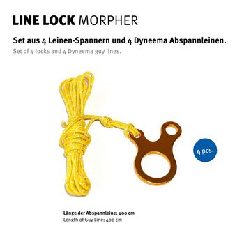 Wechsel Leine Seilspanner Morpher Set Dyneema Guy Line, Stopper 4x Spanner Abspannleine