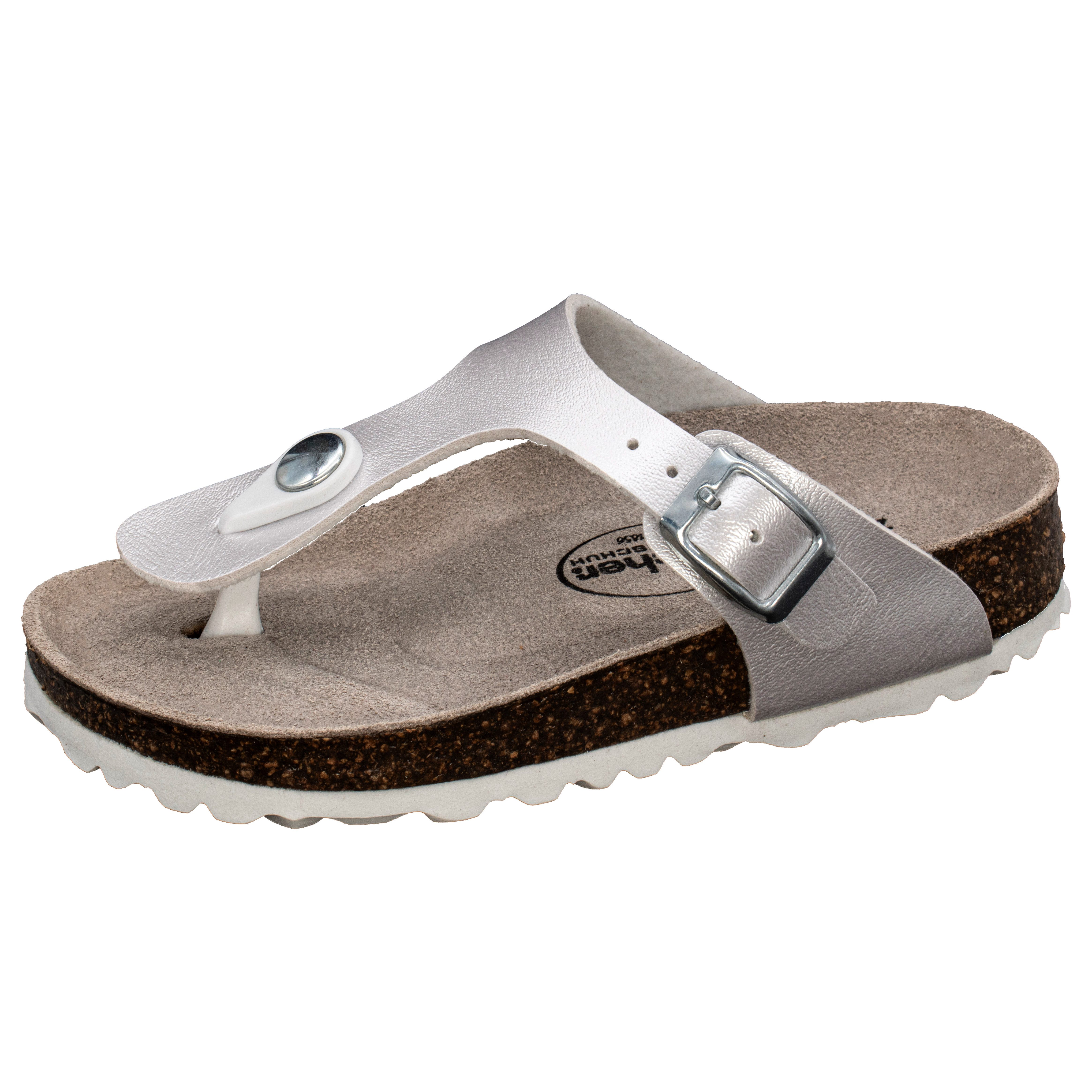 Fischer-Markenschuh Hawaii Zehentrenner aus Vegano (Lederimitat), mit Fleecefutter, Zehentrenner