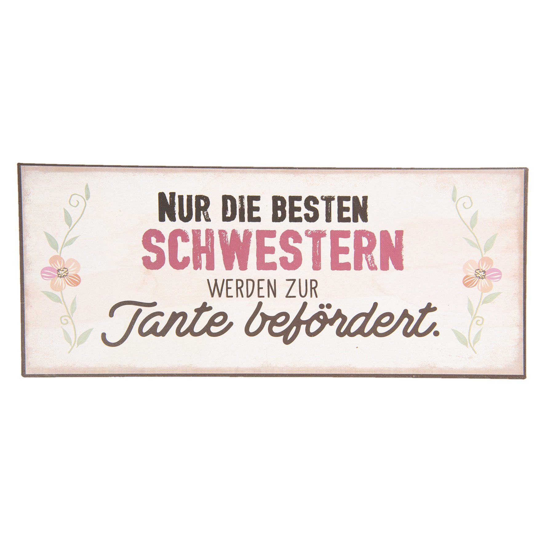 Clayre & Eef Wandbild, Sprüche, Vintage Retro Blechschild, Modell NUR